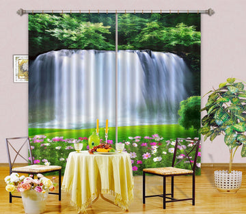 3D Grassland Waterfall 171 Curtains Drapes Wallpaper AJ Wallpaper 