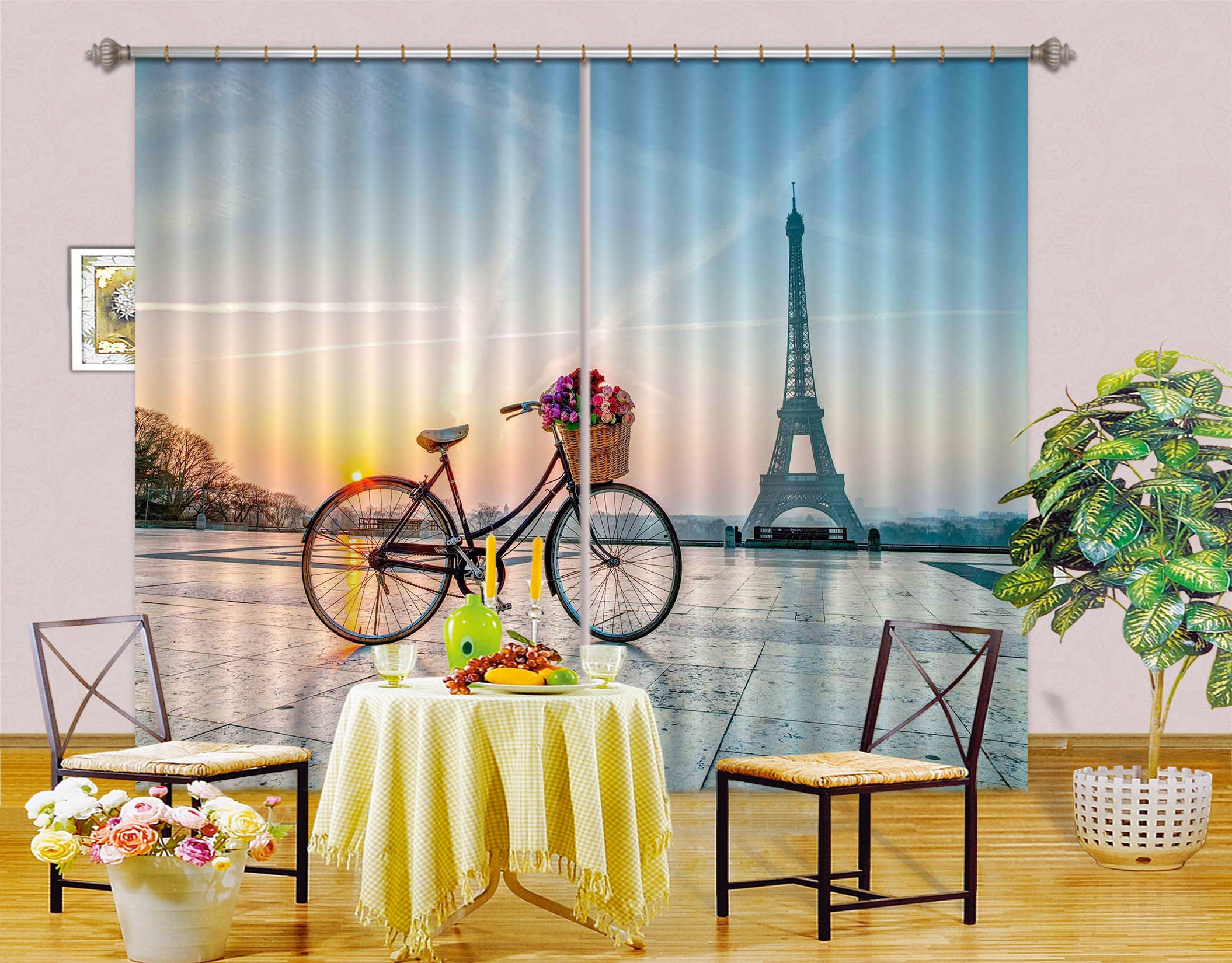 3D Eiffel Tower 004 Assaf Frank Curtain Curtains Drapes