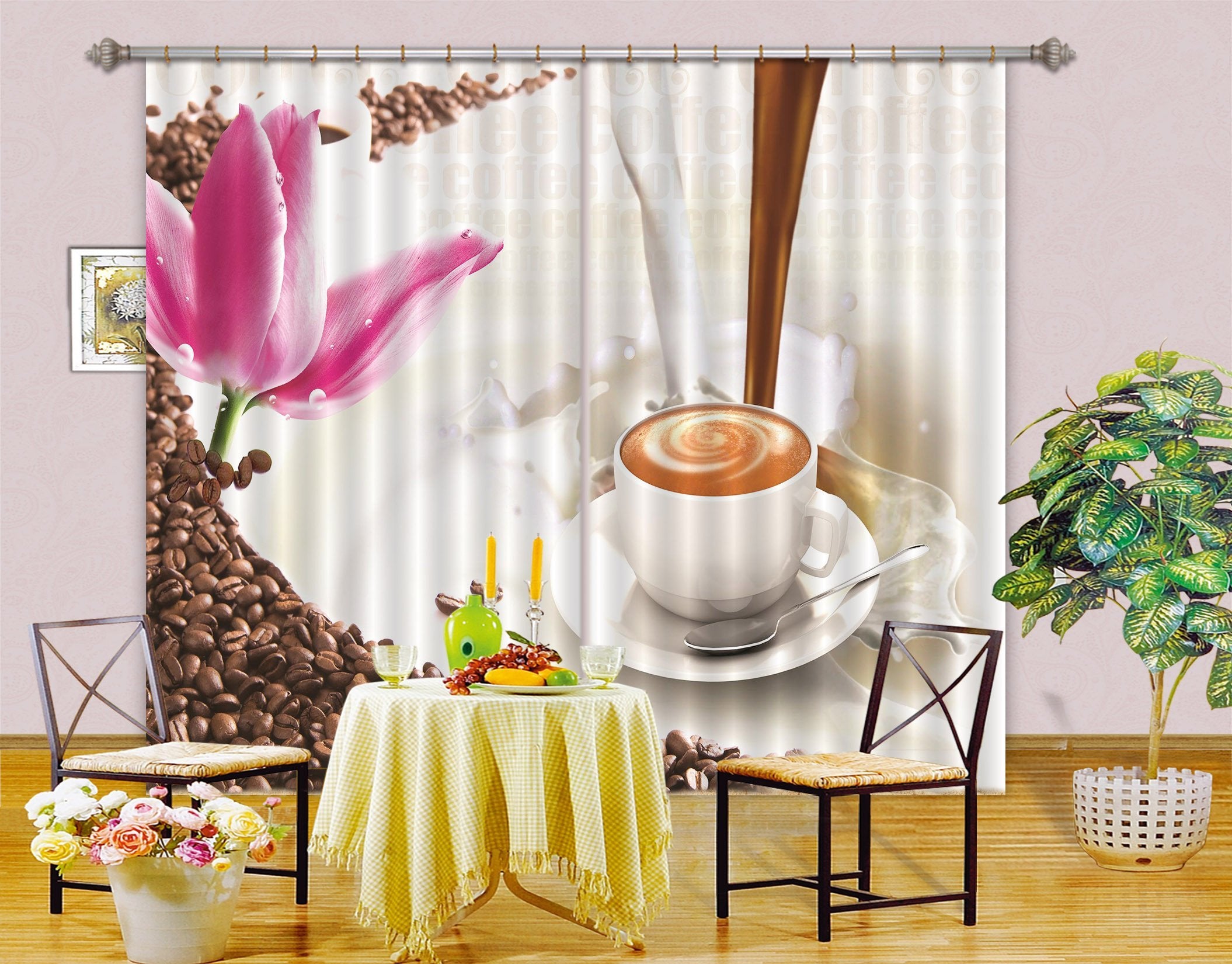3D Delicious Coffee Curtains Drapes Wallpaper AJ Wallpaper 