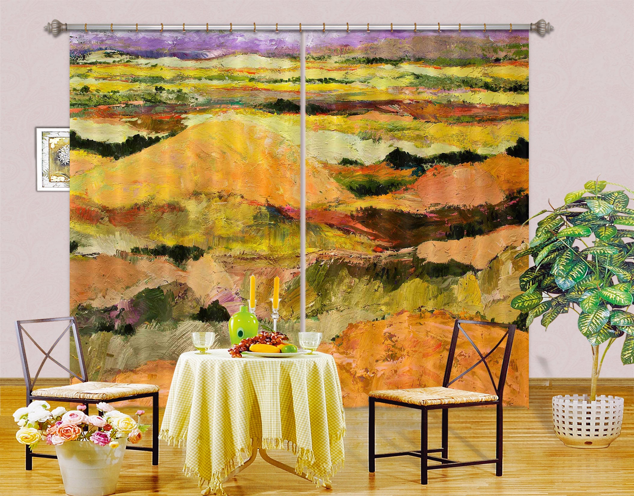 3D Golden Field 110 Allan P. Friedlander Curtain Curtains Drapes