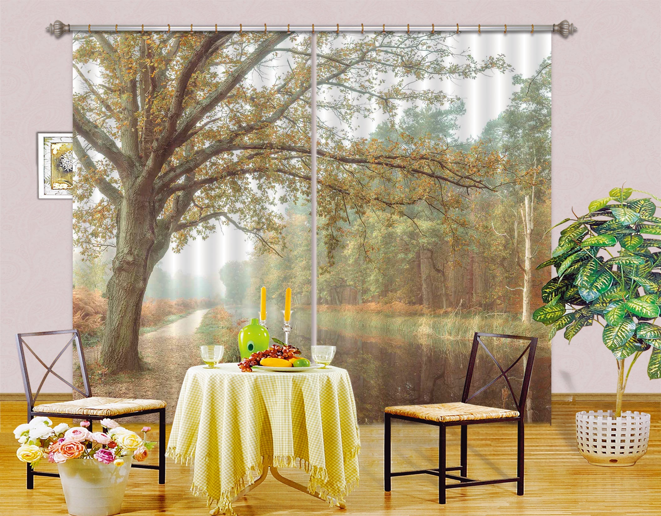 3D Forest Path 6353 Assaf Frank Curtain Curtains Drapes