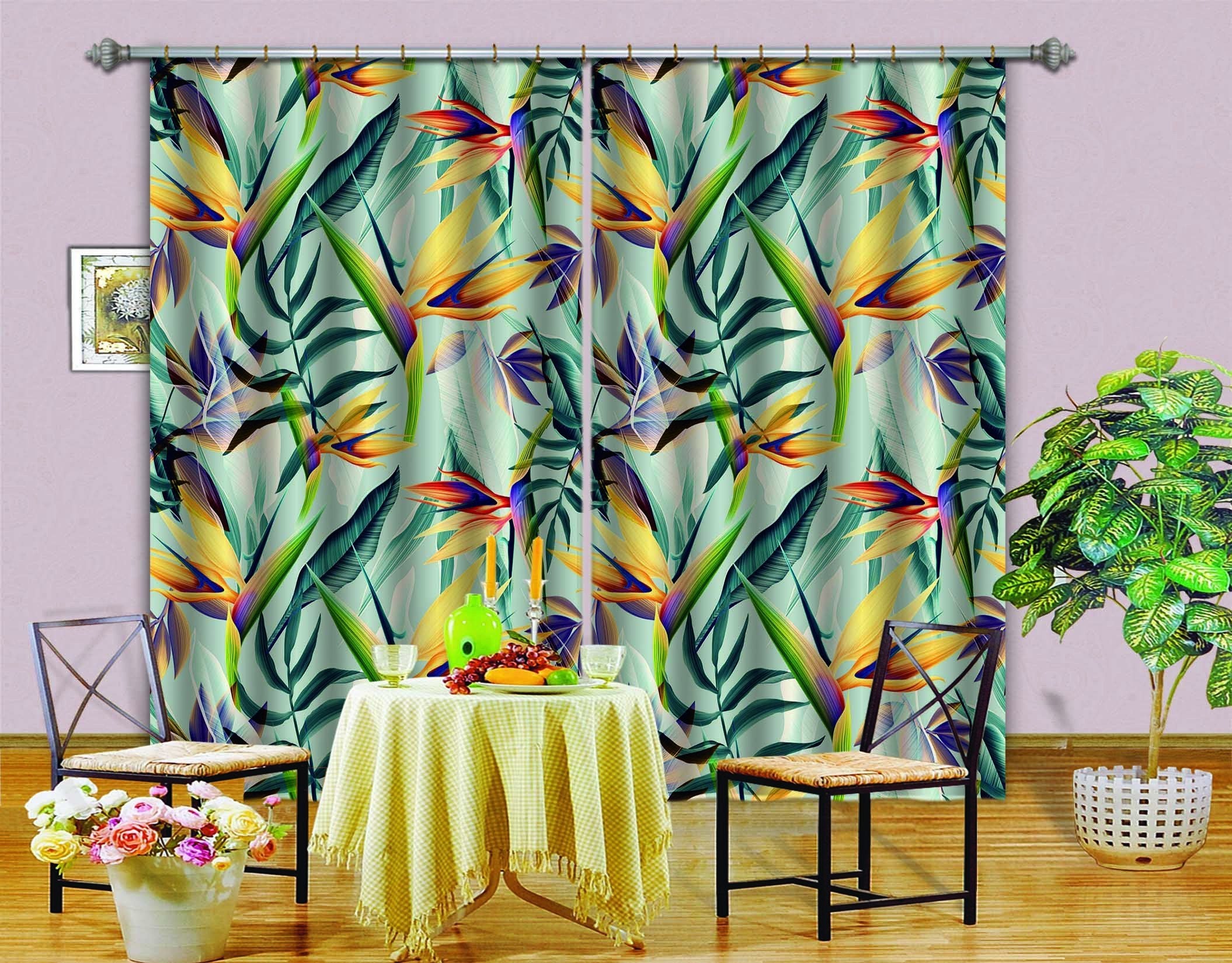3D Strelitzia Reginae 751 Curtains Drapes Wallpaper AJ Wallpaper 