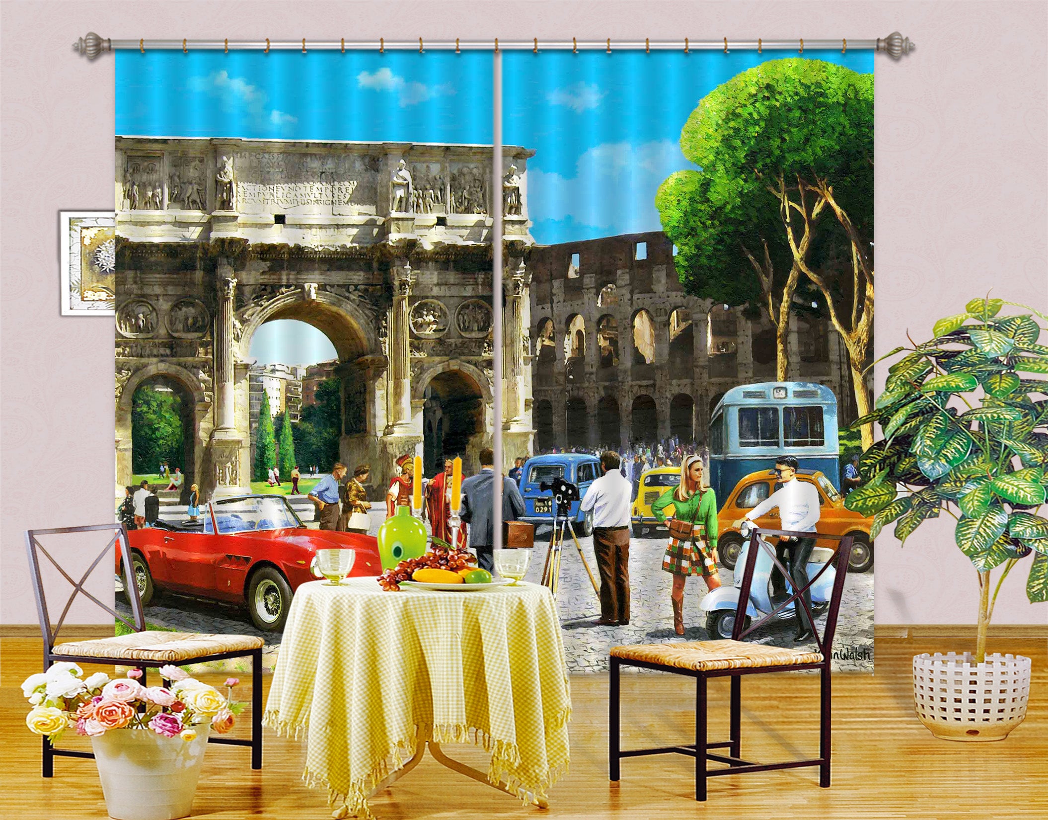 3D Car Pedestrian 153 Kevin Walsh Curtain Curtains Drapes