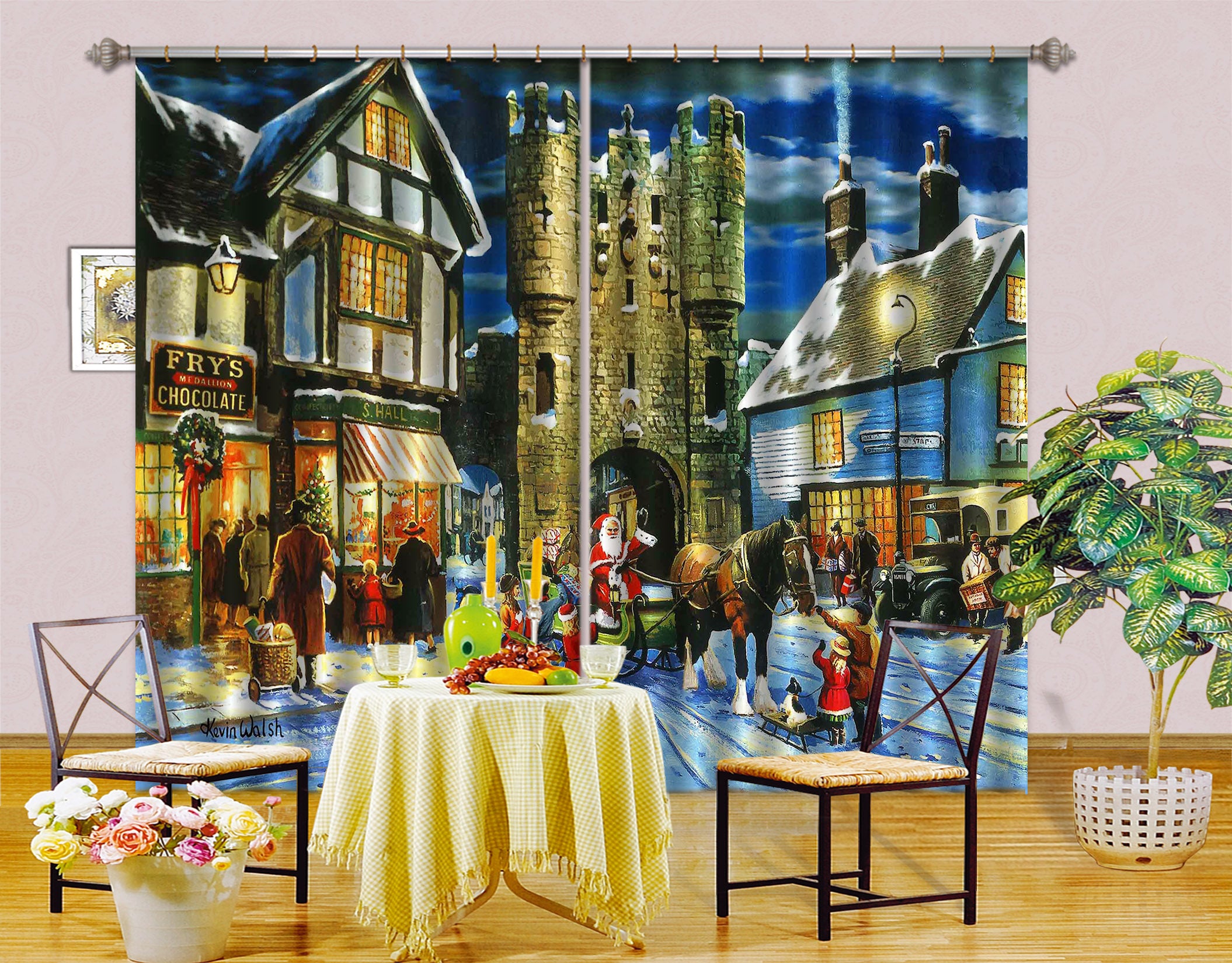 3D Small Town House 142 Kevin Walsh Curtain Curtains Drapes