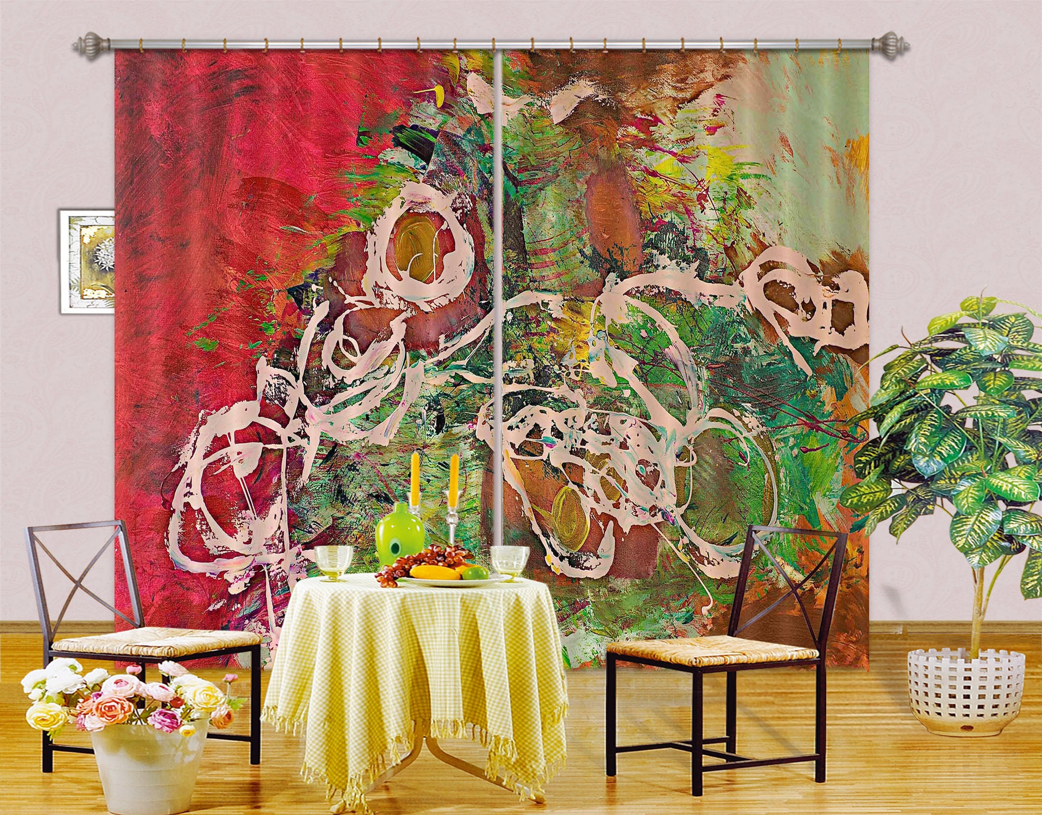 3D Spring Garden 102 Allan P. Friedlander Curtain Curtains Drapes