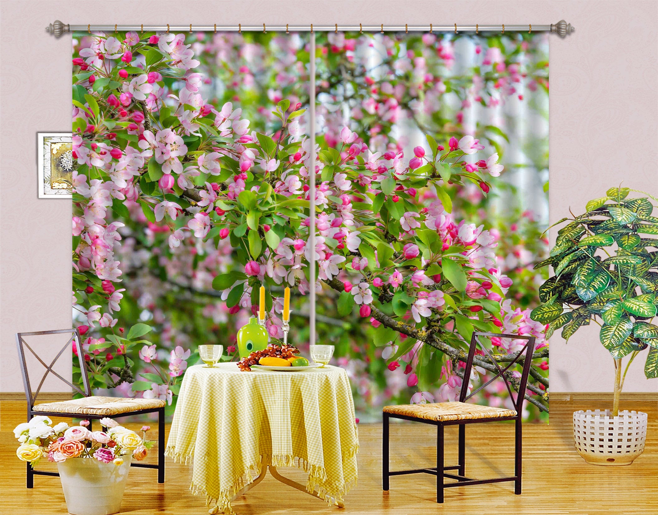 3D Peach Blossom 6380 Assaf Frank Curtain Curtains Drapes