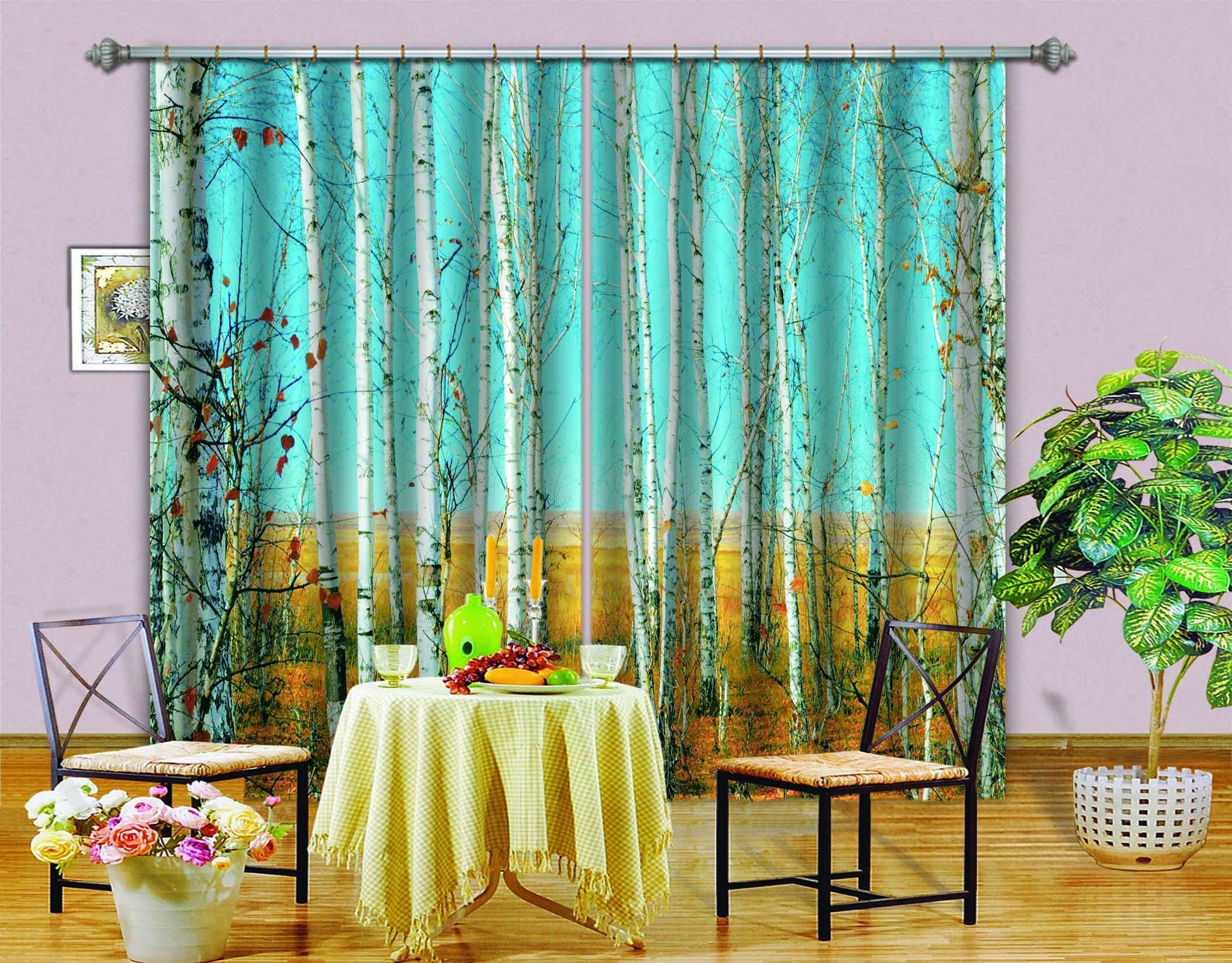 3D Grassland Bare Trees 715 Curtains Drapes Wallpaper AJ Wallpaper 