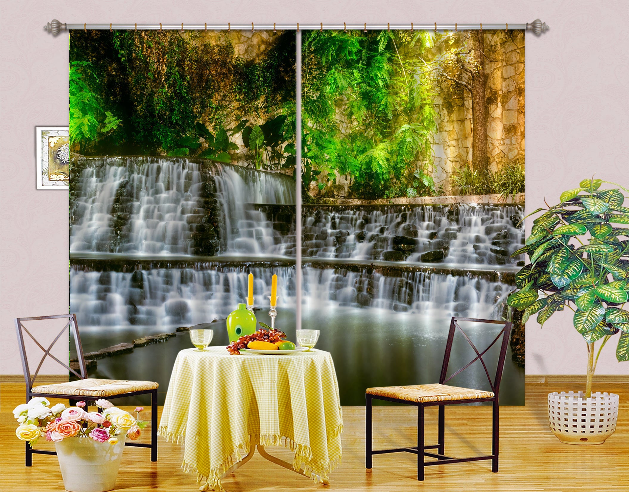 3D Natural Waterfall 5346 Beth Sheridan Curtain Curtains Drapes