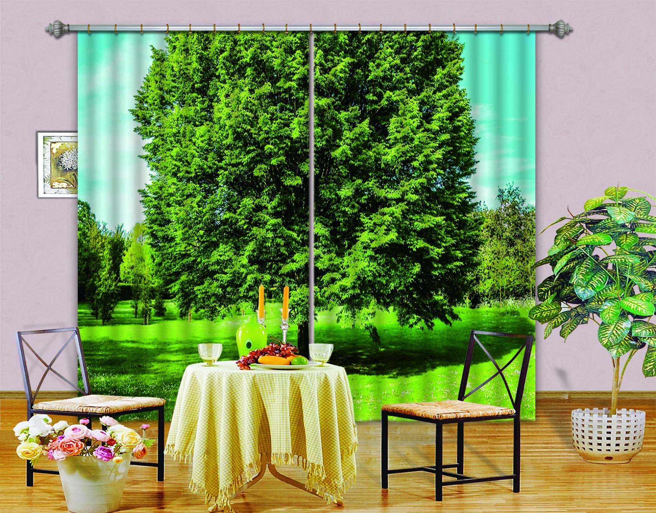 3D Grassland Lush Tree 386 Curtains Drapes Wallpaper AJ Wallpaper 