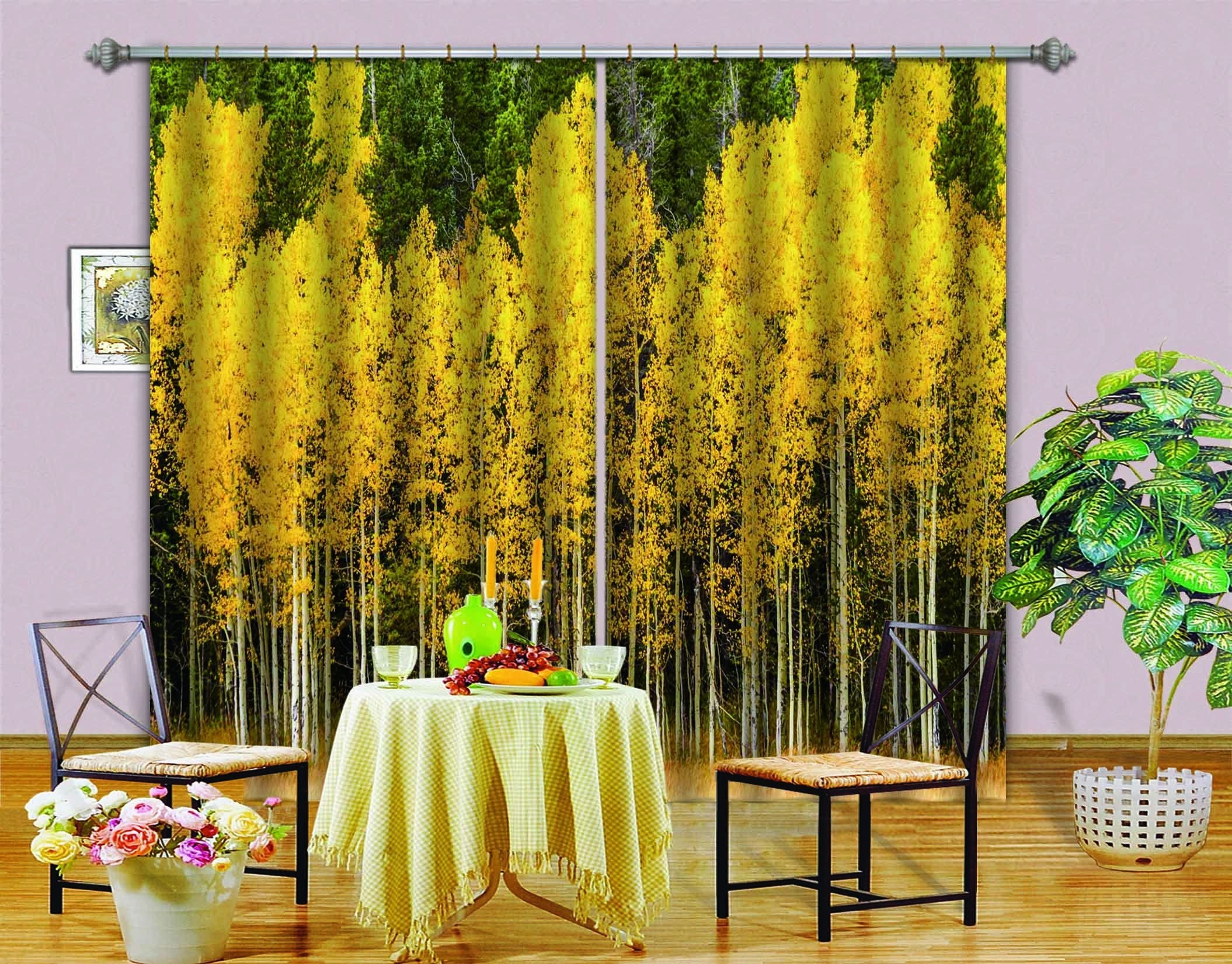 3D Forest Straight Trees 752 Curtains Drapes Wallpaper AJ Wallpaper 