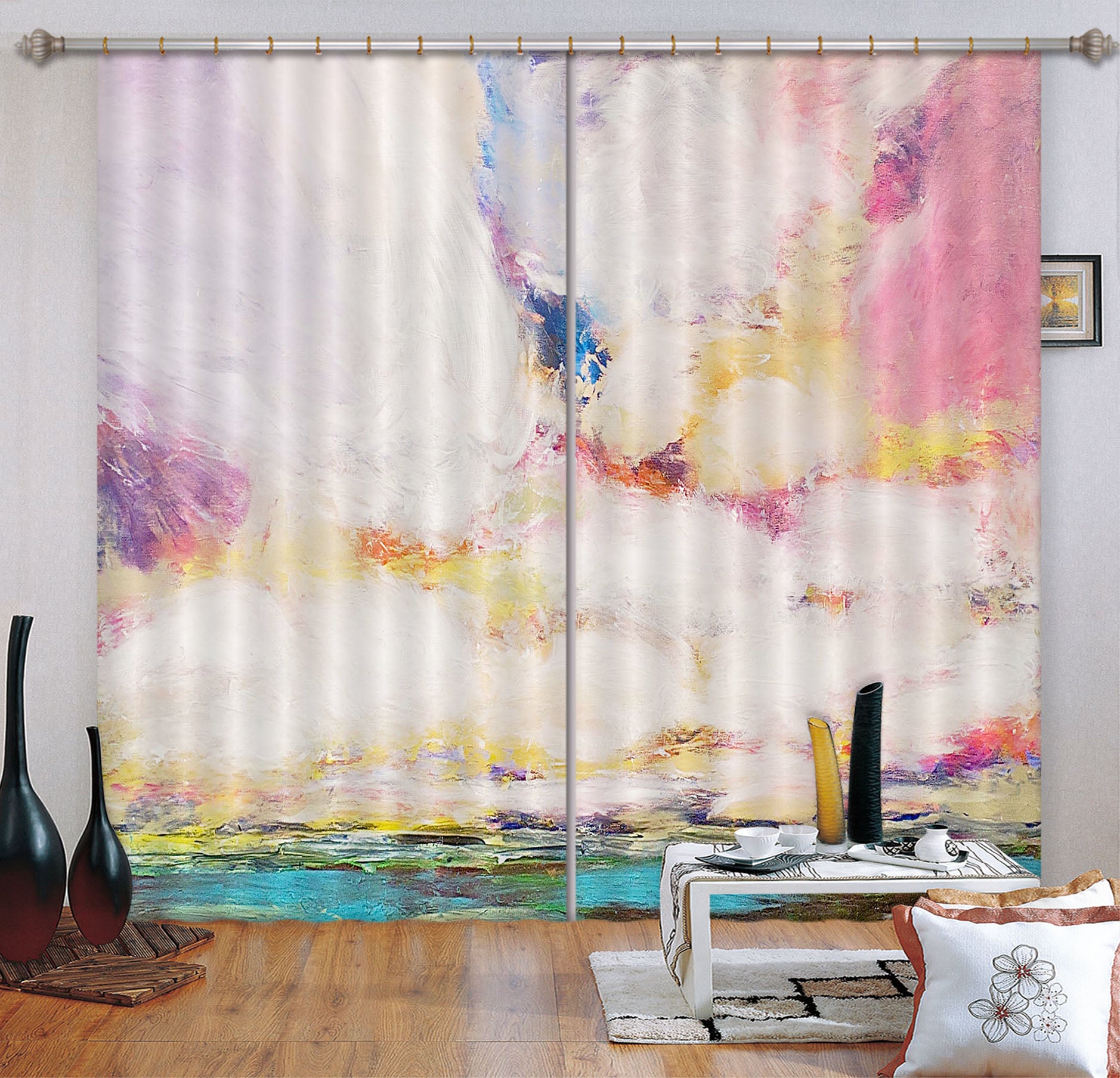 3D Colored Sky 037 Allan P. Friedlander Curtain Curtains Drapes