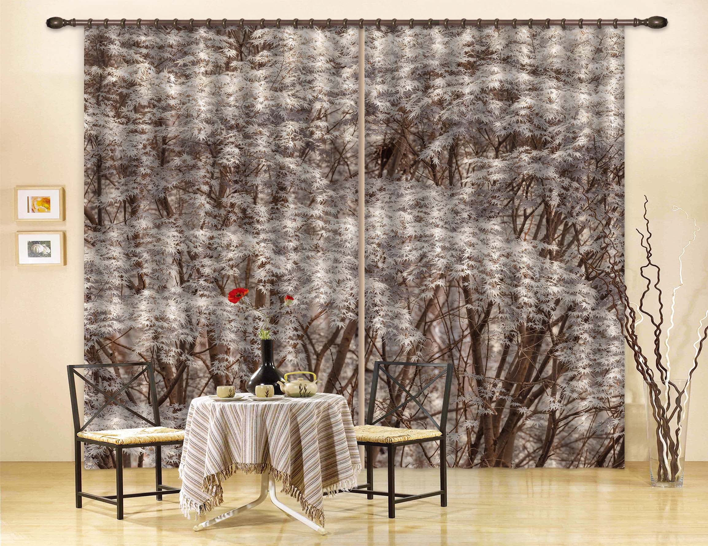 3D Maple Leaves 6388 Assaf Frank Curtain Curtains Drapes