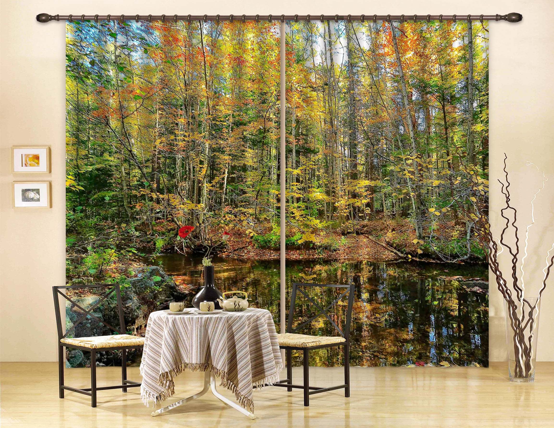 3D Pond Reflections 62159 Kathy Barefield Curtain Curtains Drapes