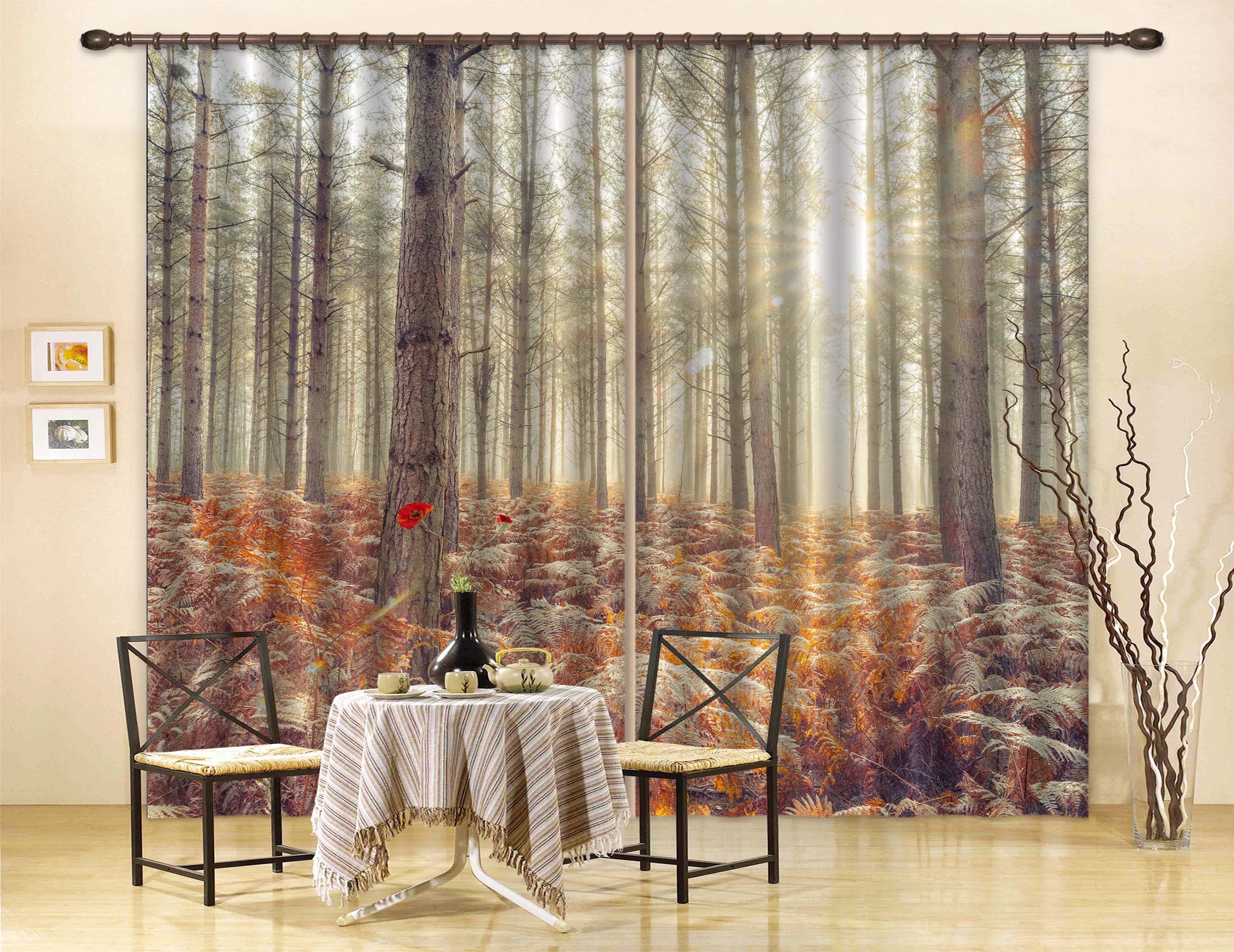 3D Leaves Trees 6360 Assaf Frank Curtain Curtains Drapes