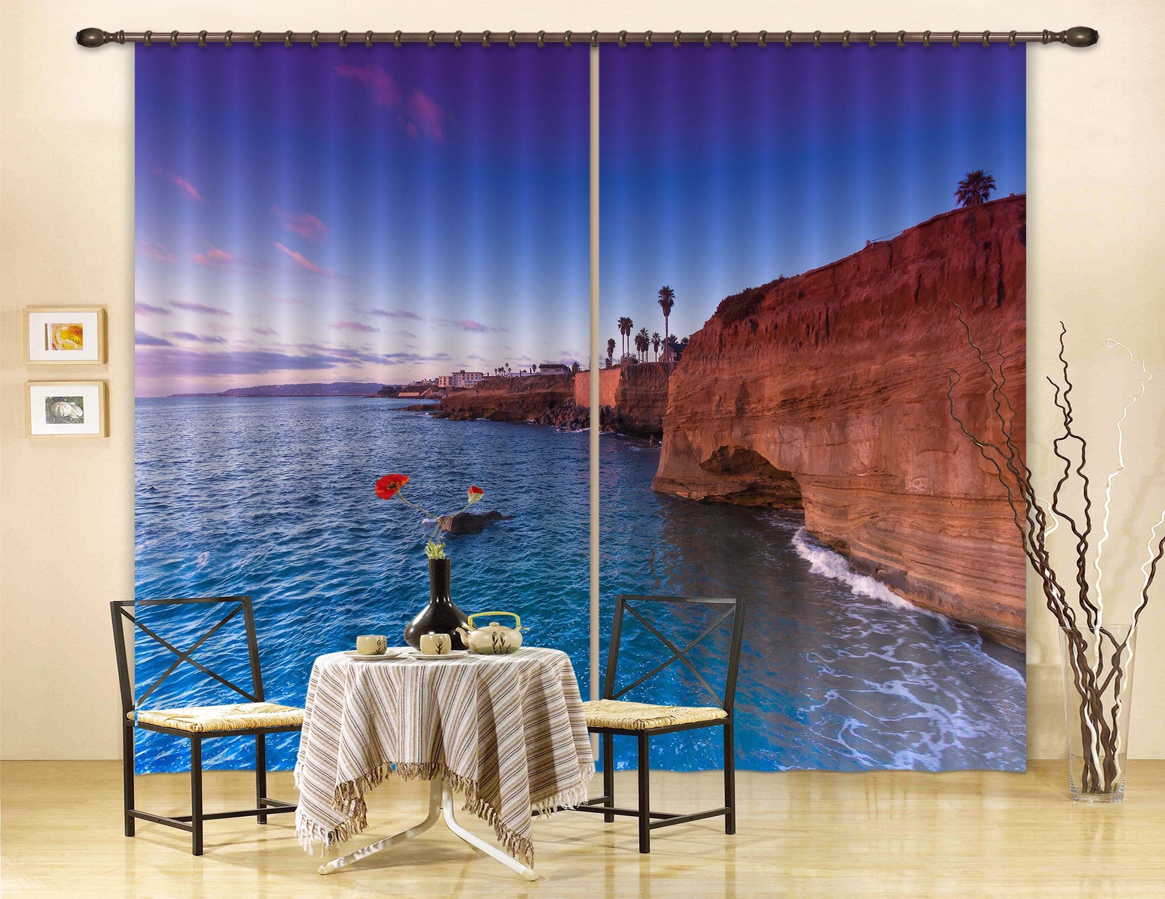3D Sea Coast Scenery 219 Curtains Drapes Wallpaper AJ Wallpaper 