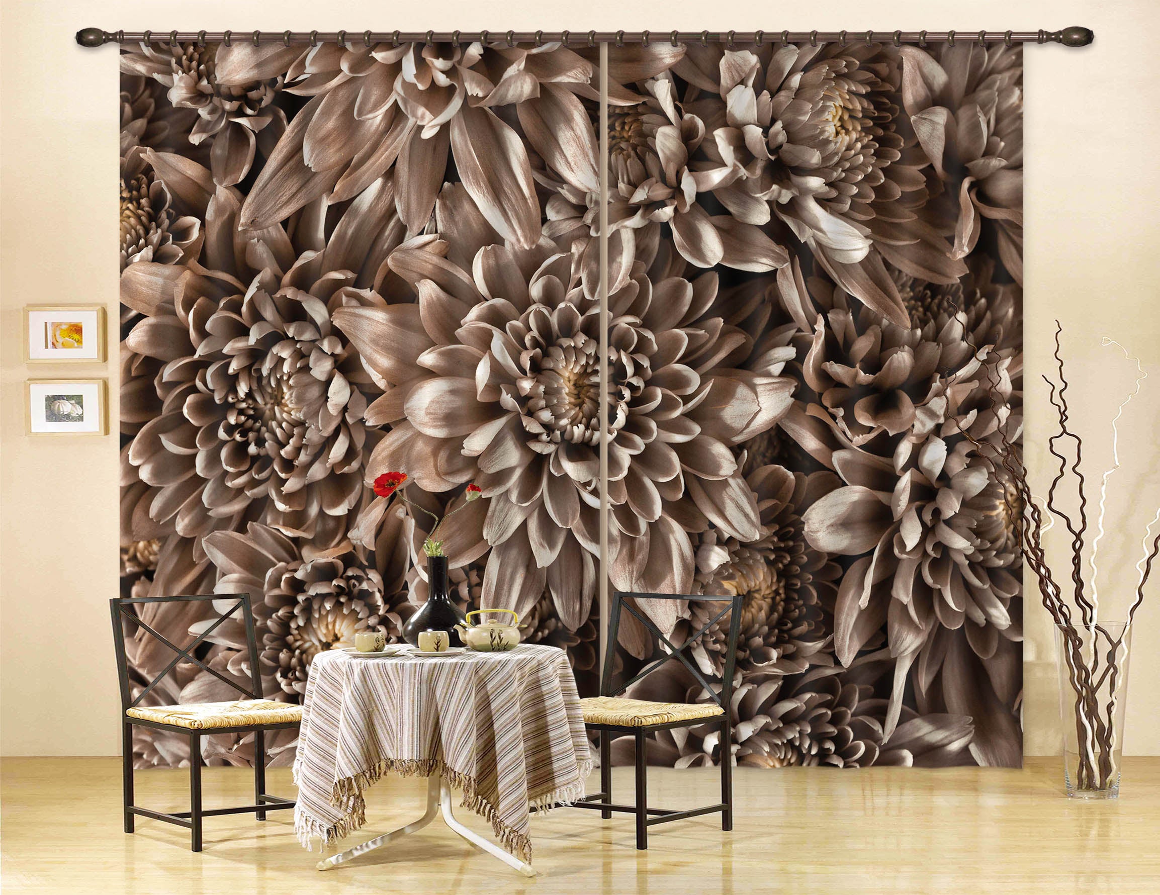 3D Withered Sunflower 209 Assaf Frank Curtain Curtains Drapes