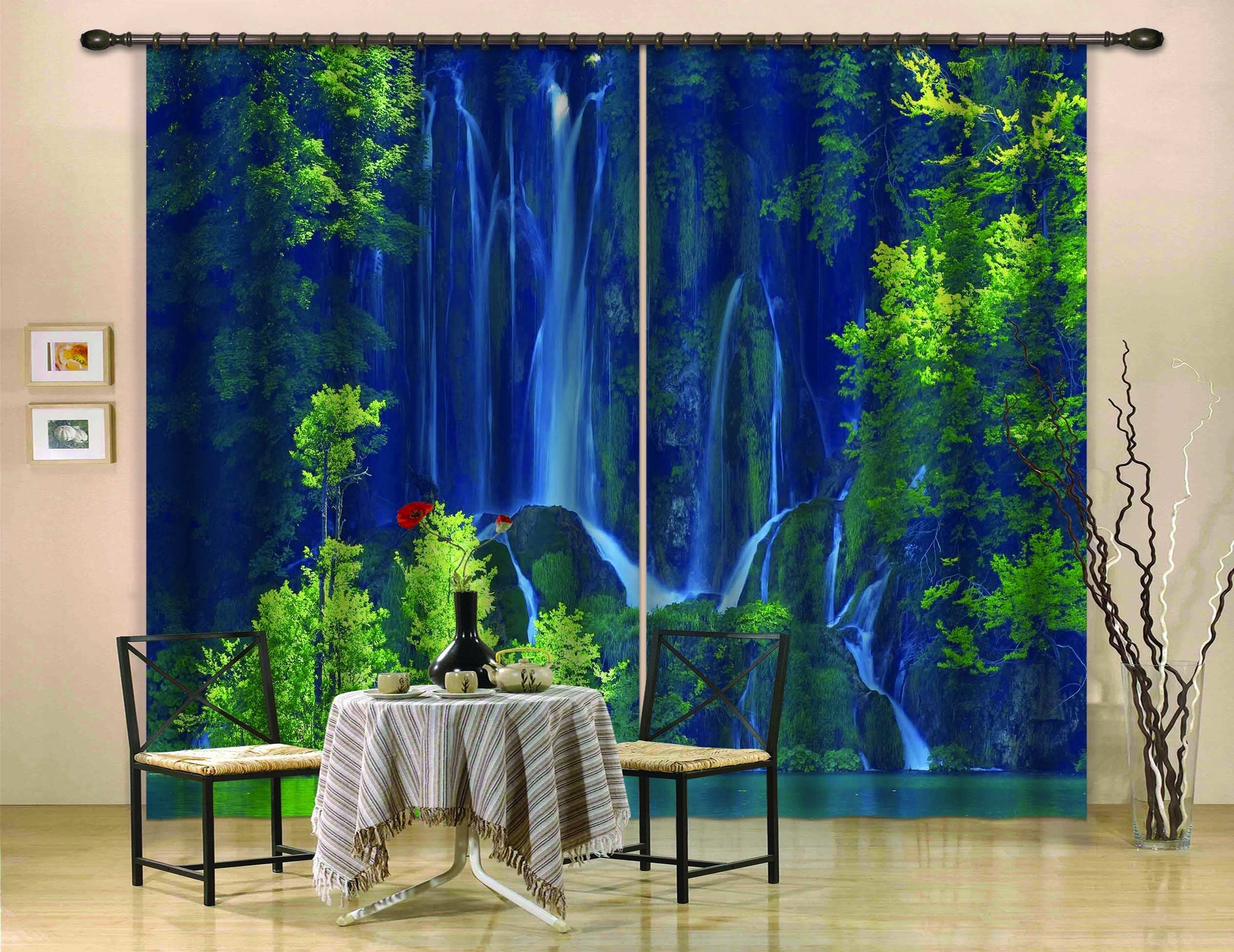 3D Pretty Waterfalls 757 Curtains Drapes Wallpaper AJ Wallpaper 