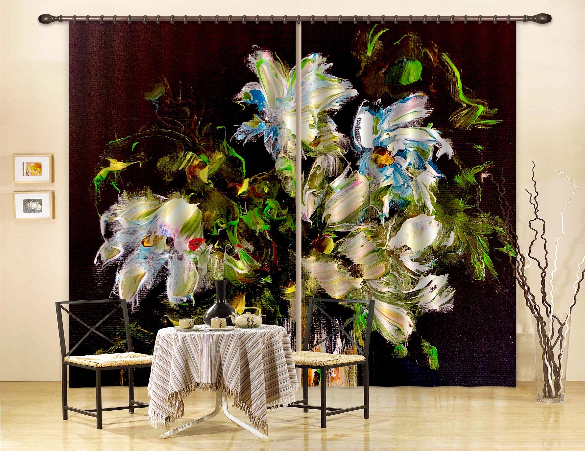 3D Painted Bouquet 2383 Skromova Marina Curtain Curtains Drapes