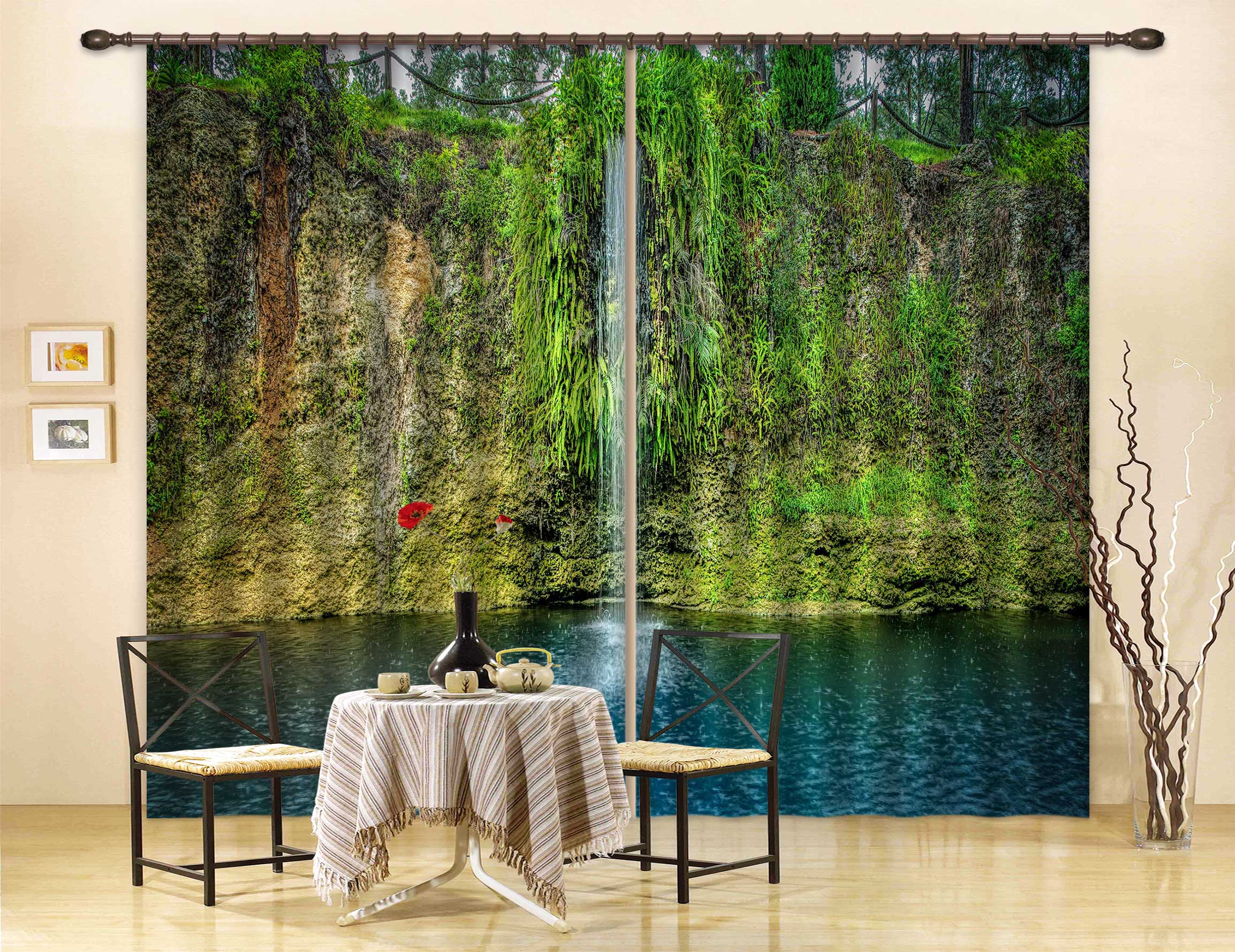 3D Waterfall Grass 5339 Beth Sheridan Curtain Curtains Drapes
