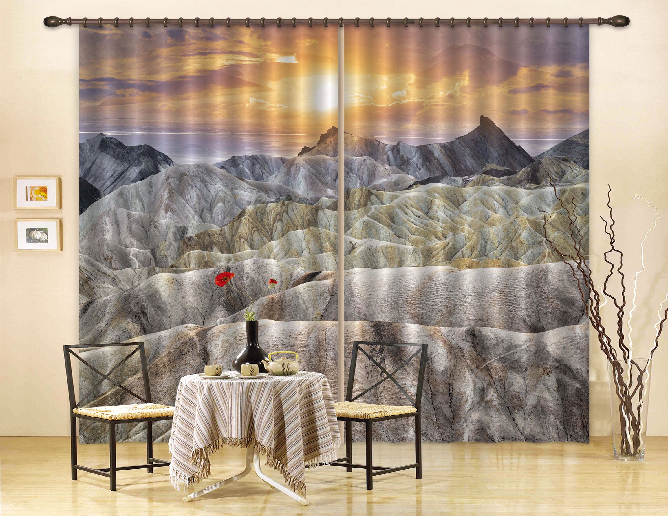 3D White Mountain Peak 196 Marco Carmassi Curtain Curtains Drapes