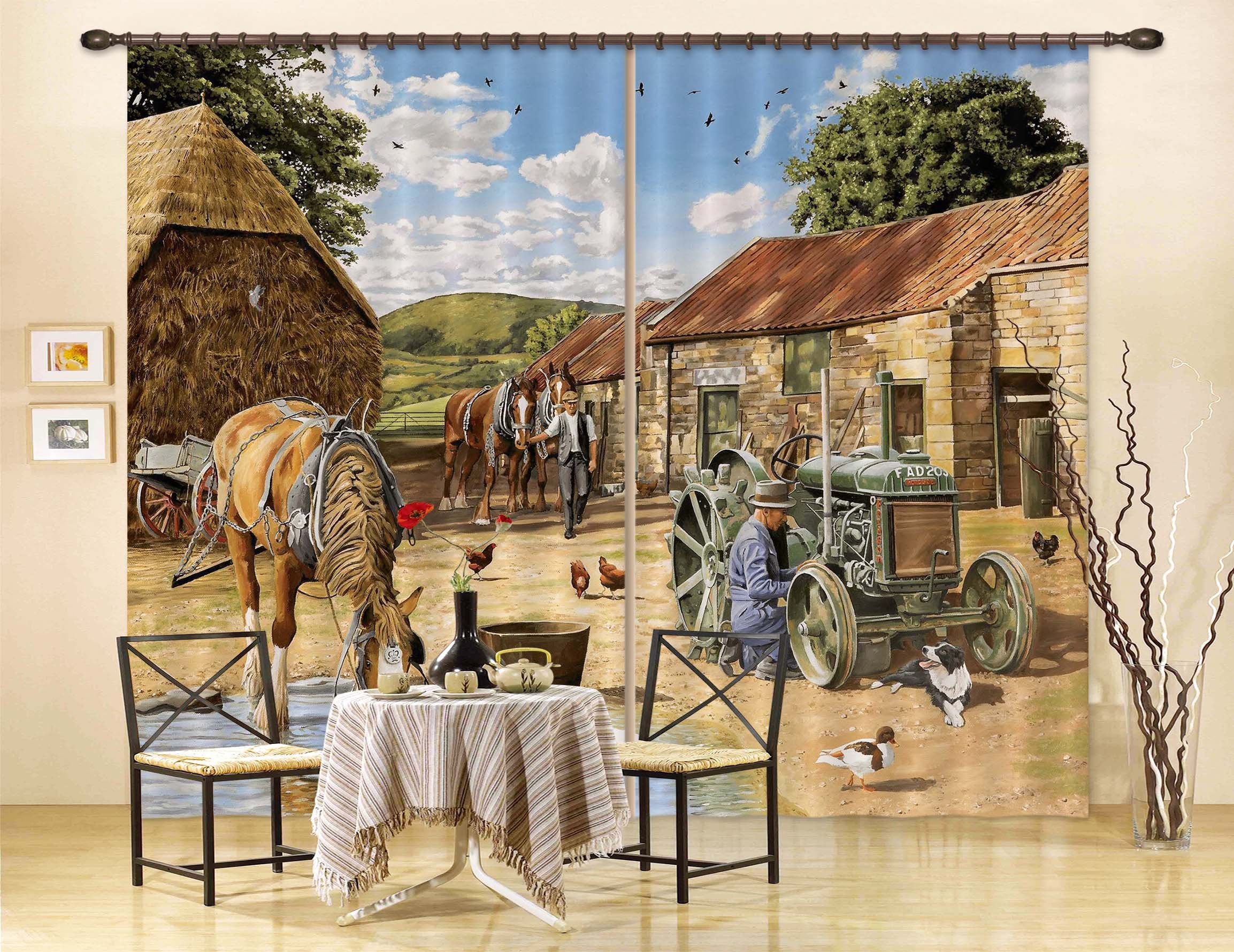 3D Back From The Fields 046 Trevor Mitchell Curtain Curtains Drapes Wallpaper AJ Wallpaper 