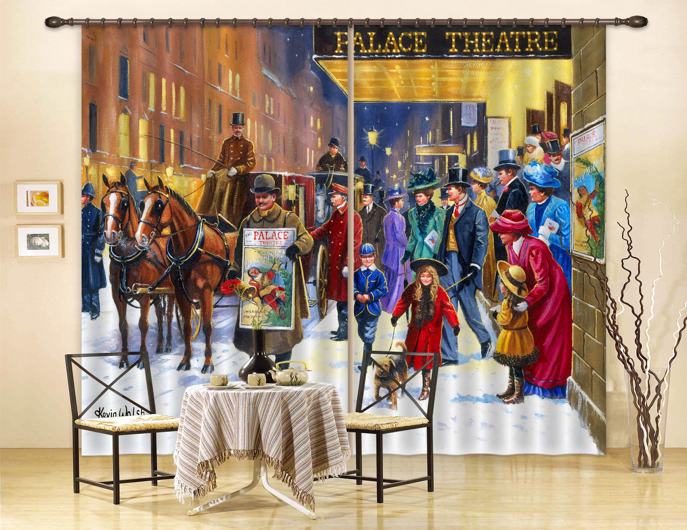 3D Street Carriage 141 Kevin Walsh Curtain Curtains Drapes