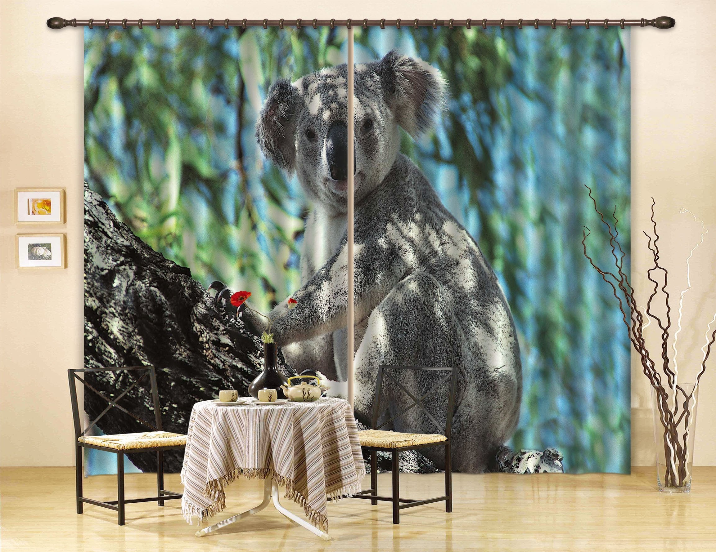 3D Tree Lovely Koala Curtains Drapes Wallpaper AJ Wallpaper 