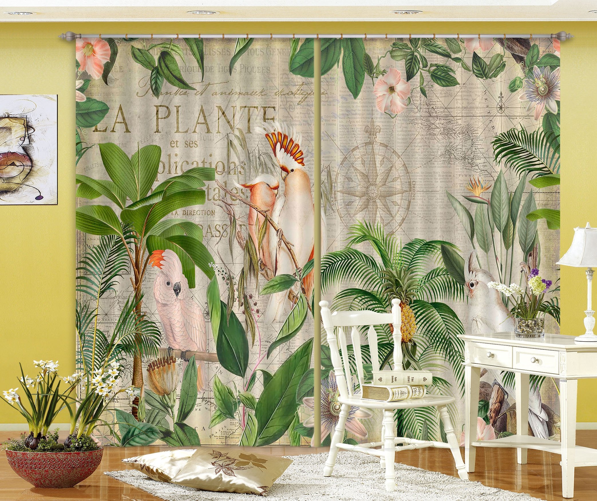 3D Bird Forest 084 Andrea haase Curtain Curtains Drapes Wallpaper AJ Wallpaper 