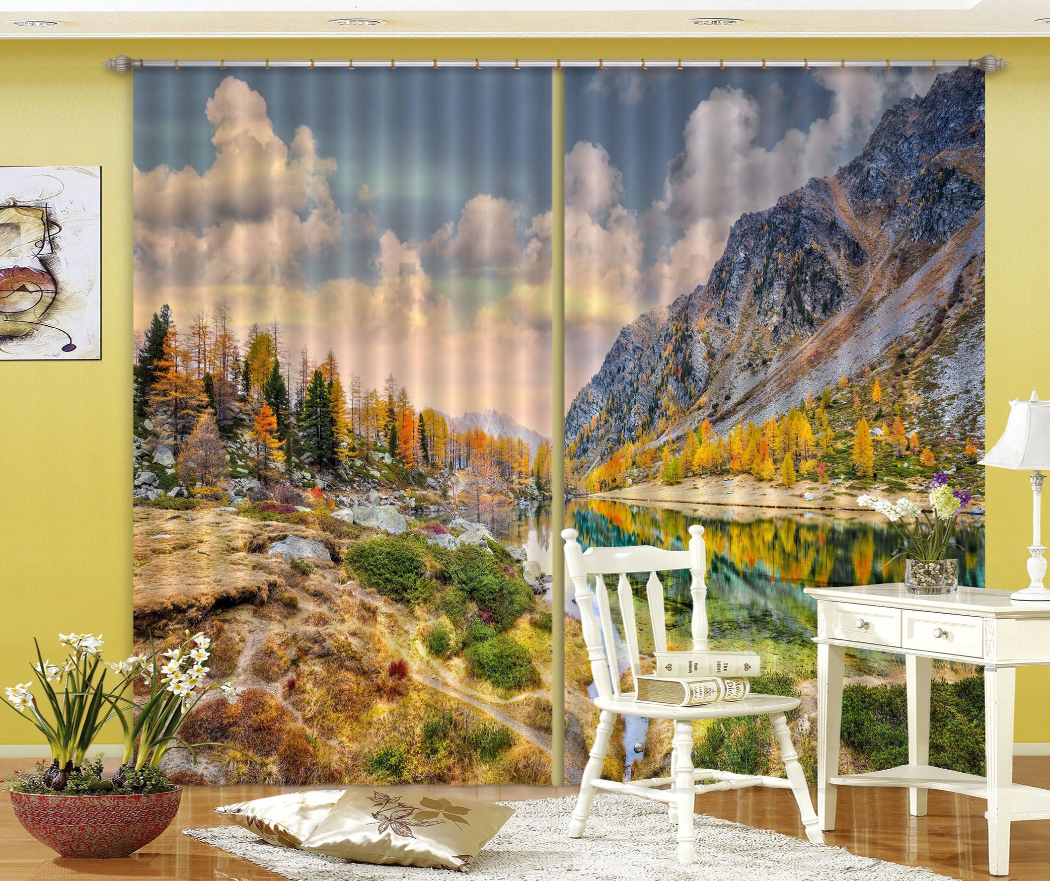 3D Forest Canyon 048 Marco Carmassi Curtain Curtains Drapes