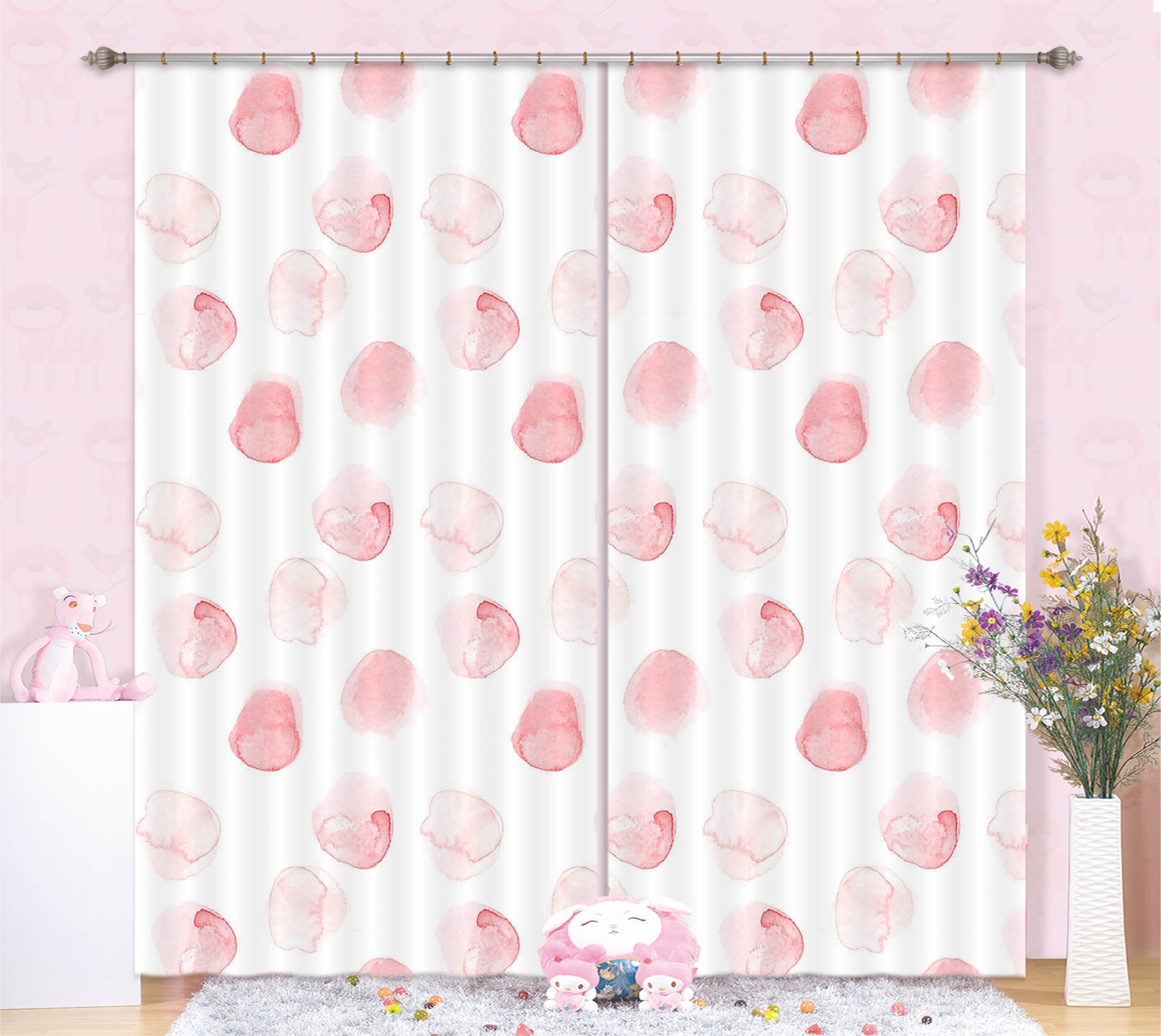 3D Pink Round 226 Uta Naumann Curtain Curtains Drapes