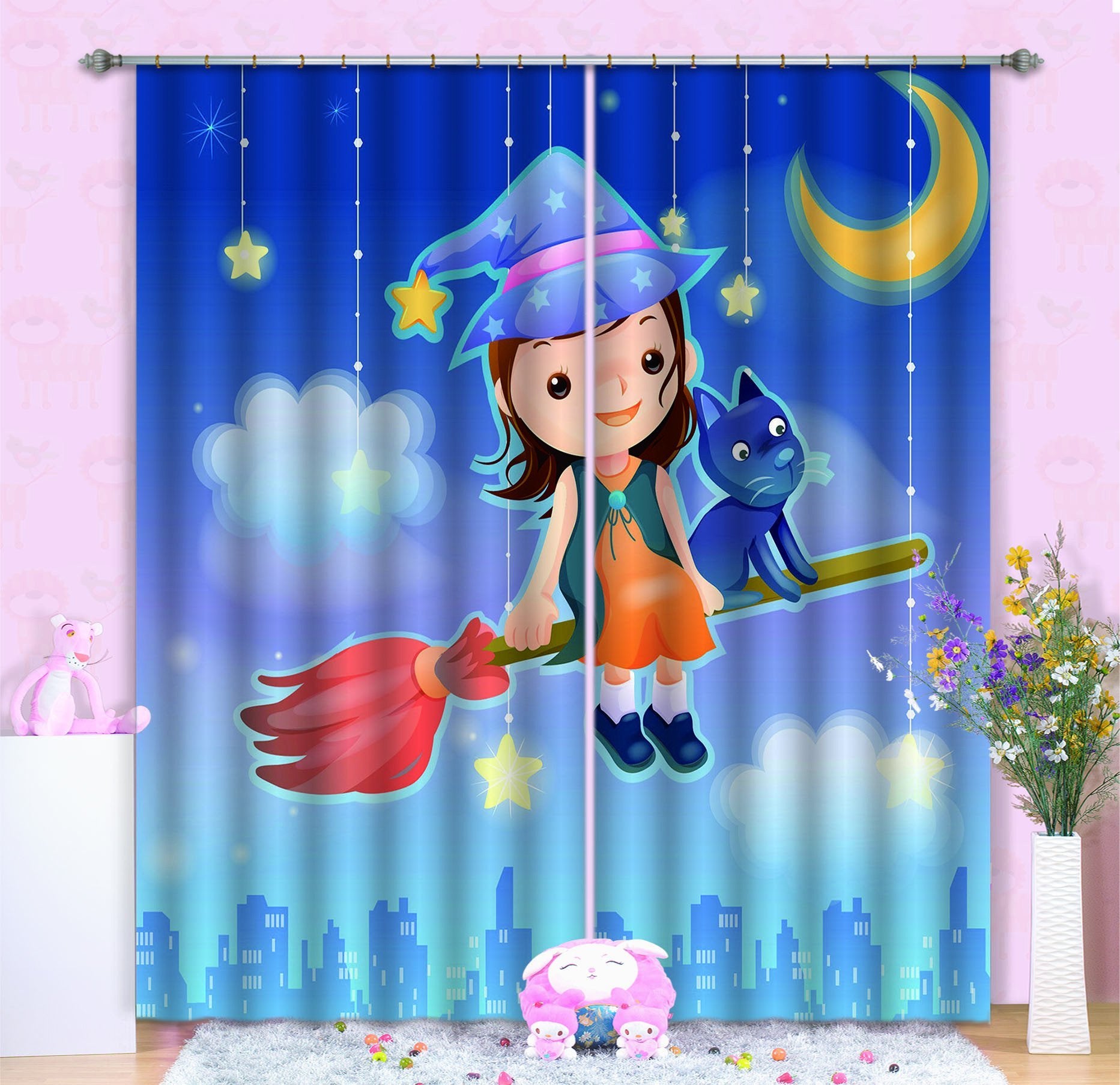 3D Flying Kid 697 Curtains Drapes Wallpaper AJ Wallpaper 