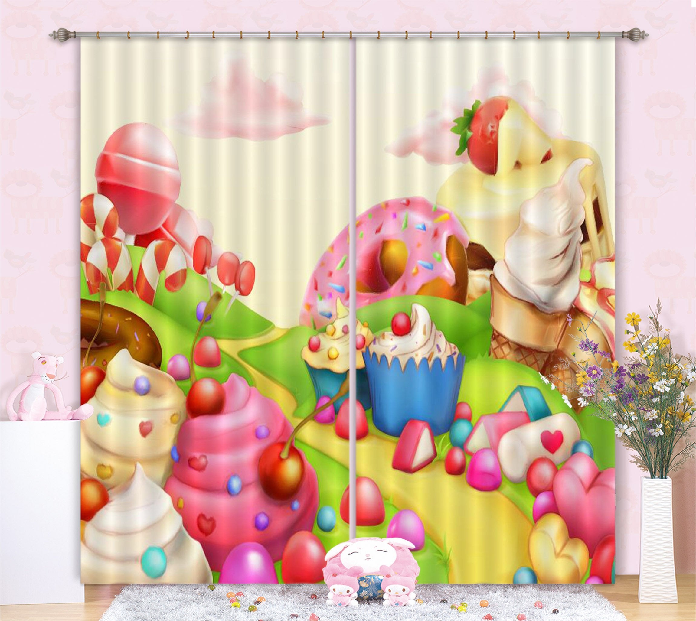 3D Delicious Ice Cream Curtains Drapes Wallpaper AJ Wallpaper 