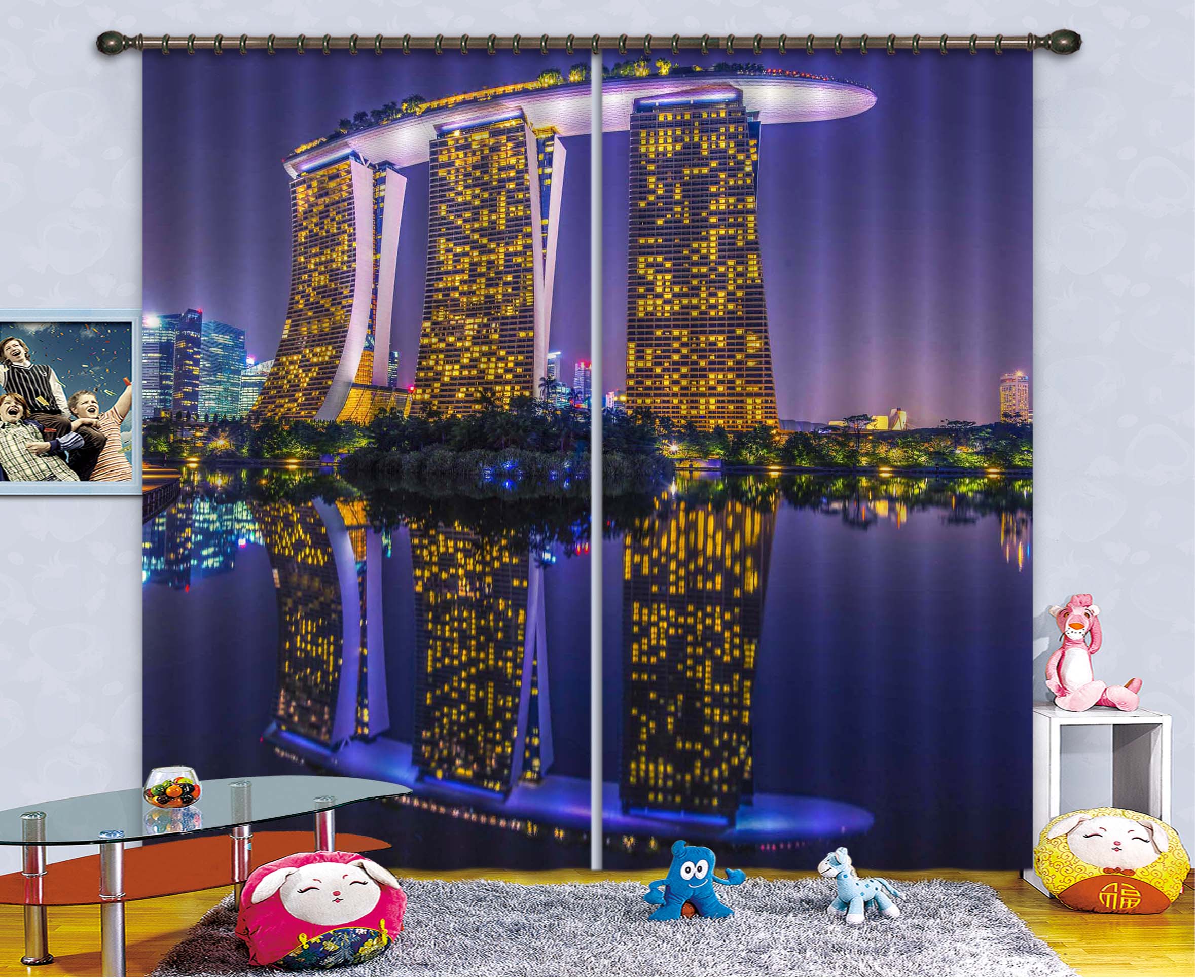 3D Glittering Stars 085 Marco Carmassi Curtain Curtains Drapes