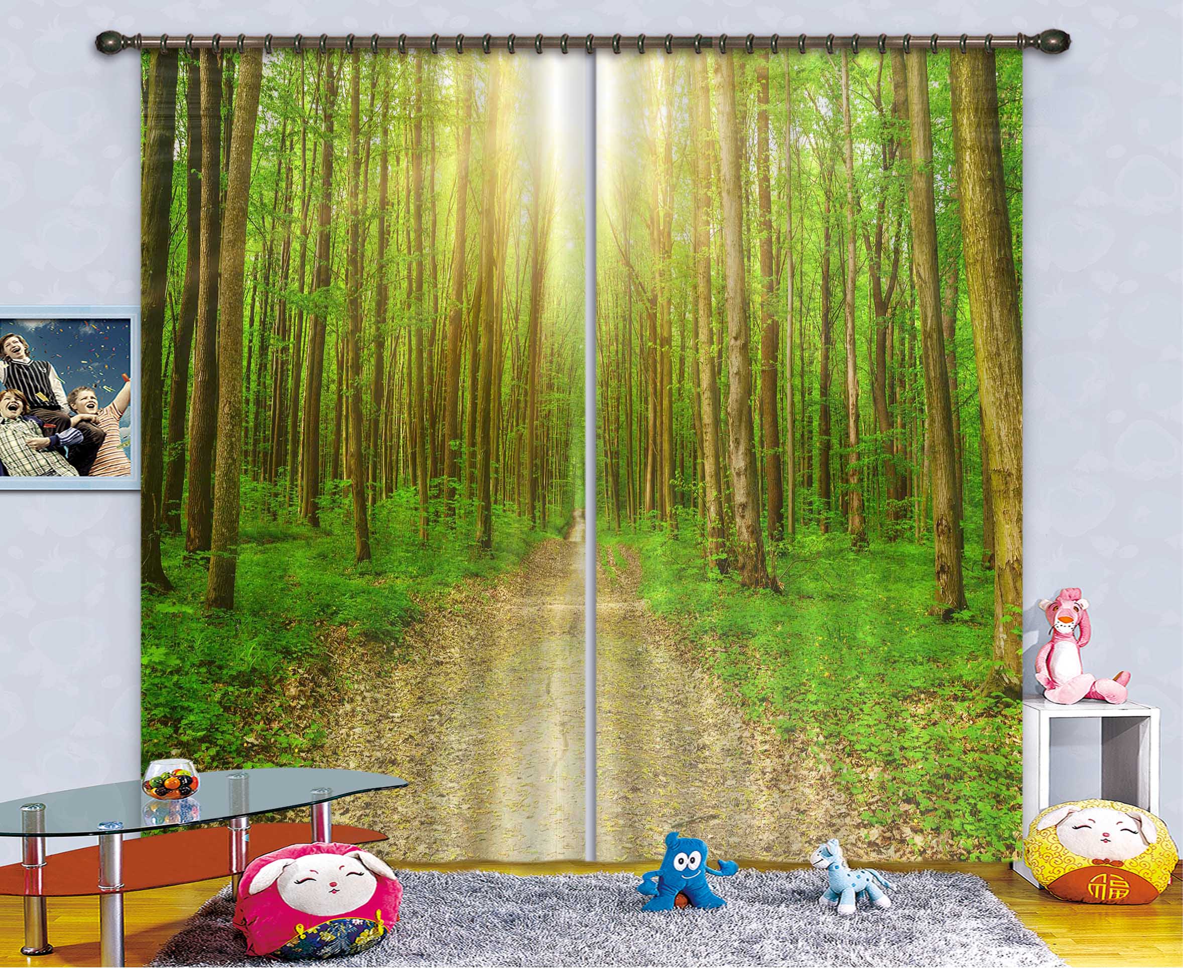 3D Sunny Forest 815 Curtains Drapes