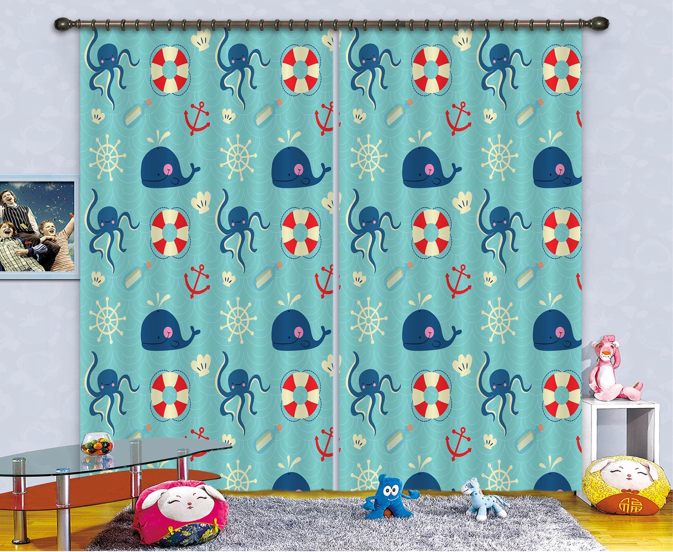 3D Ocean Pattern 2403 Curtains Drapes Wallpaper AJ Wallpaper 