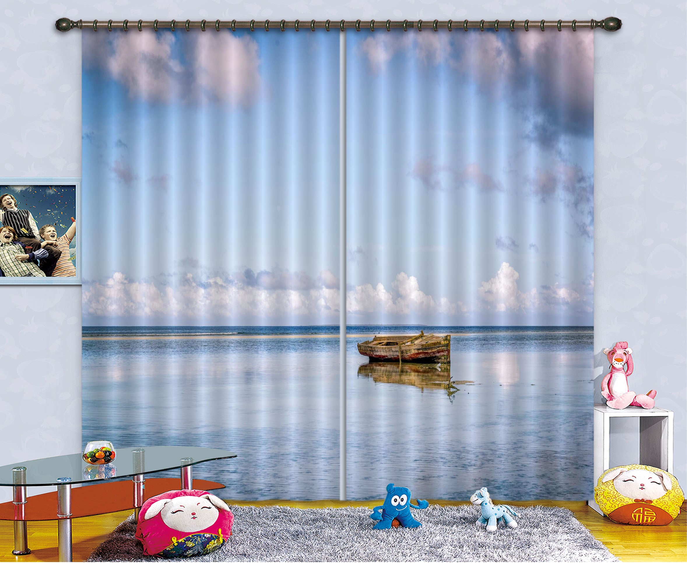 3D Crystal Clear Water 111 Marco Carmassi Curtain Curtains Drapes
