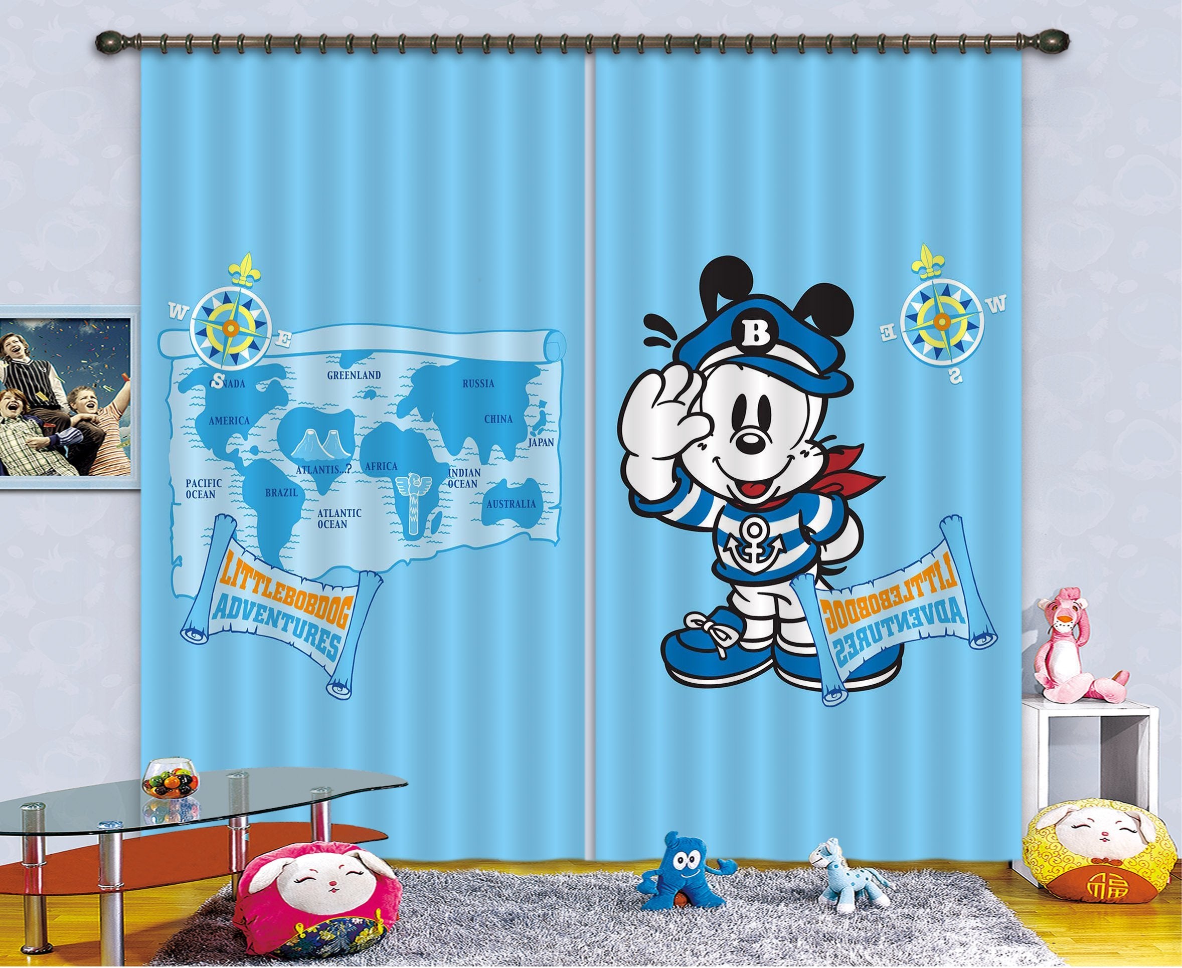 3D Cartoon Dog 2311 Curtains Drapes Wallpaper AJ Wallpaper 