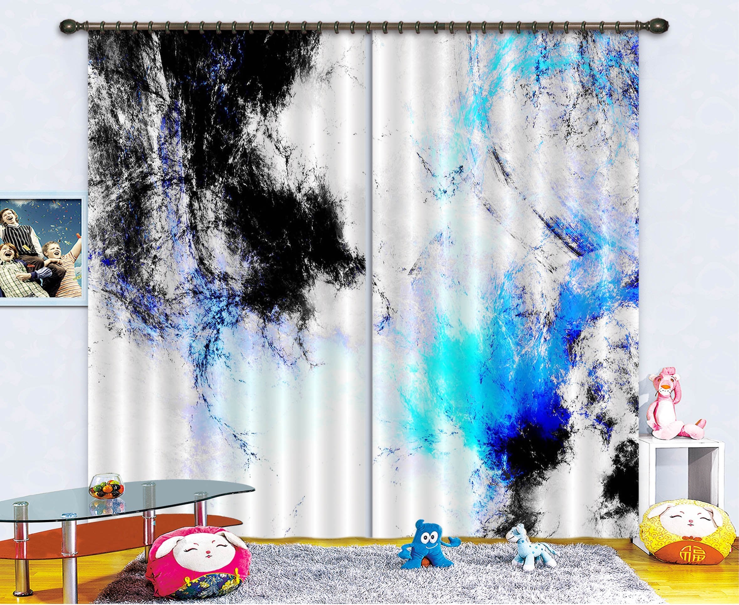 3D Gouache Sway 9 Curtains Drapes Curtains AJ Creativity Home 