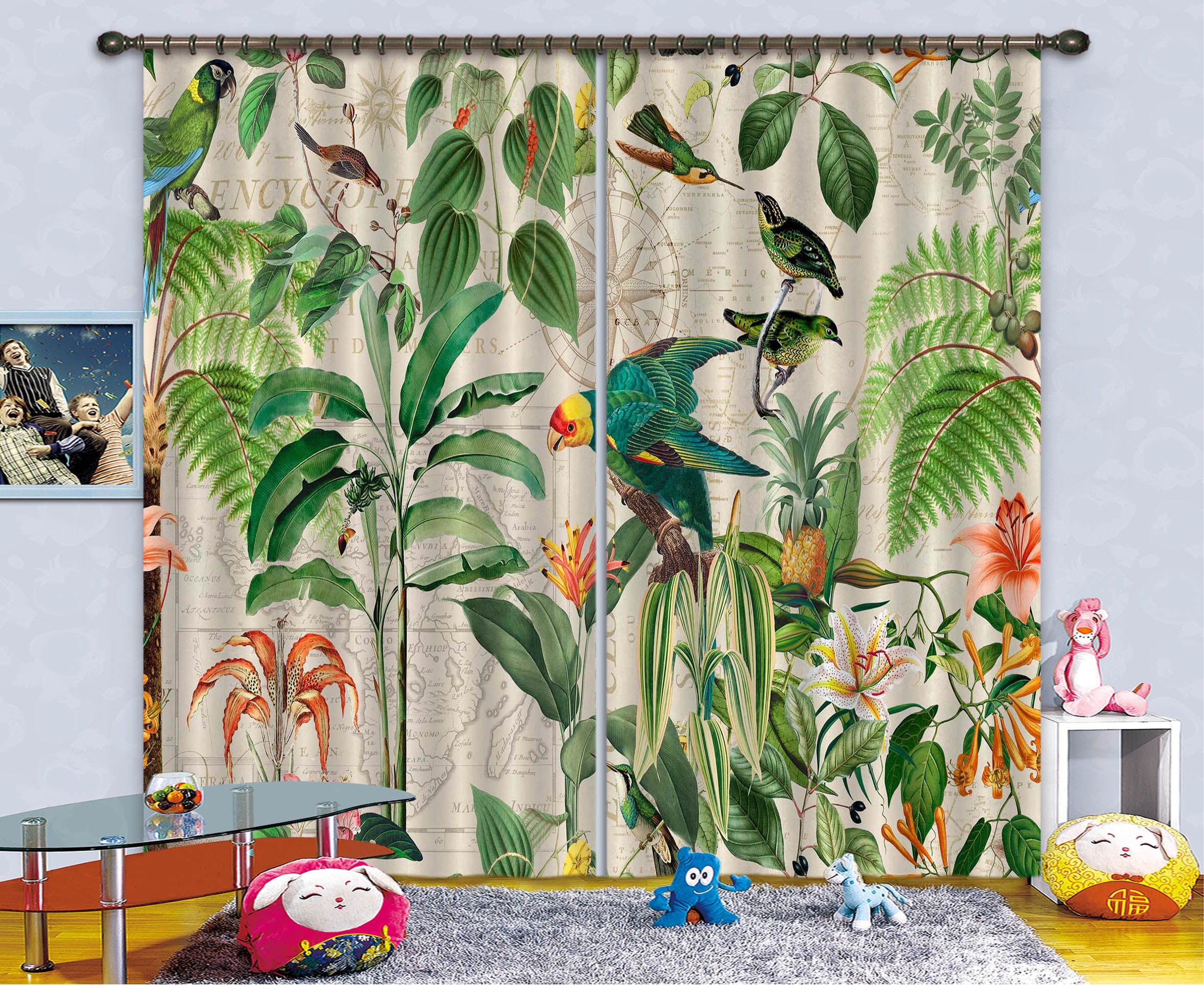 3D Kingdom Of Birds 073 Andrea haase Curtain Curtains Drapes