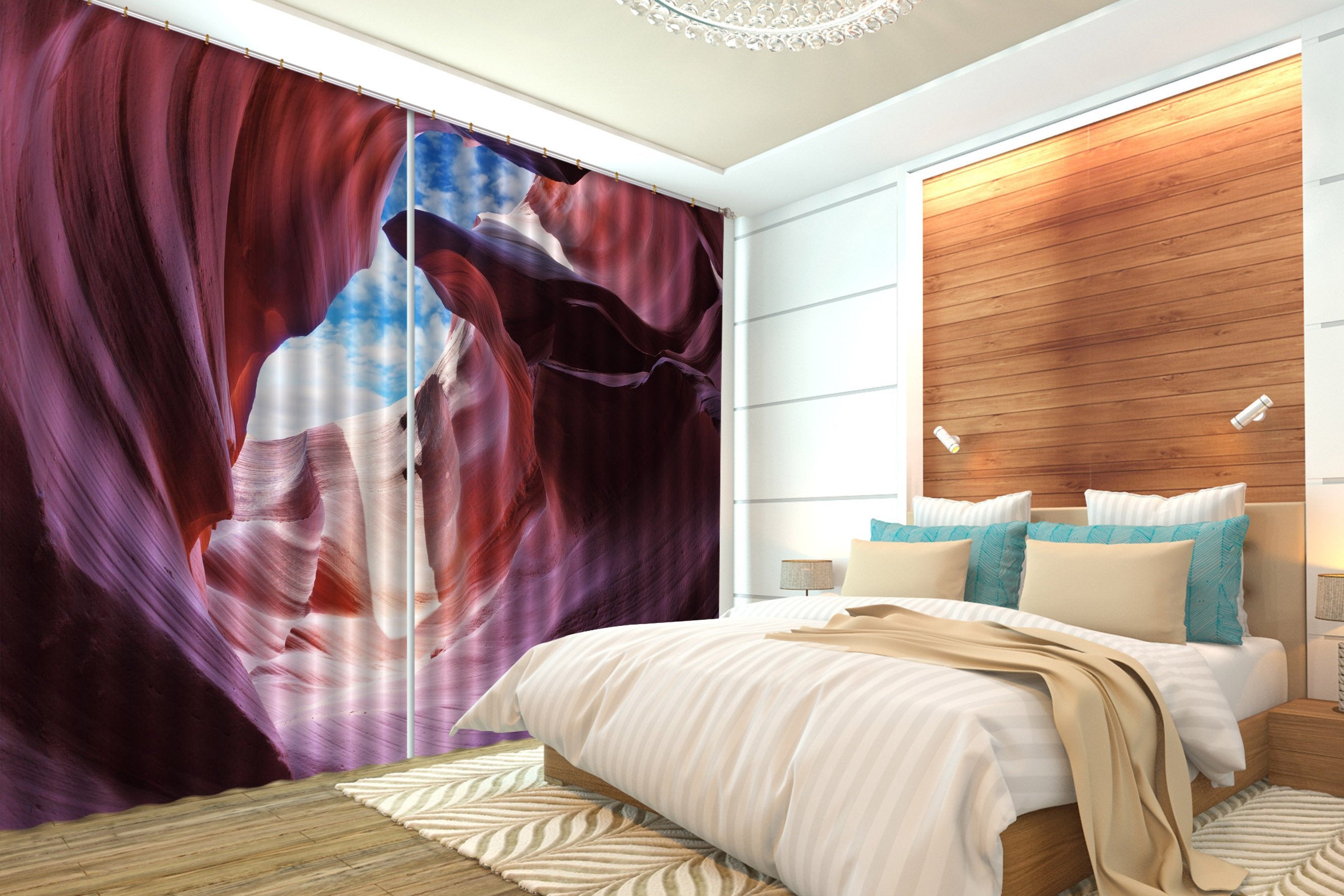 3D Stone Cave 499 Beach Curtains Drapes Wallpaper AJ Wallpaper 