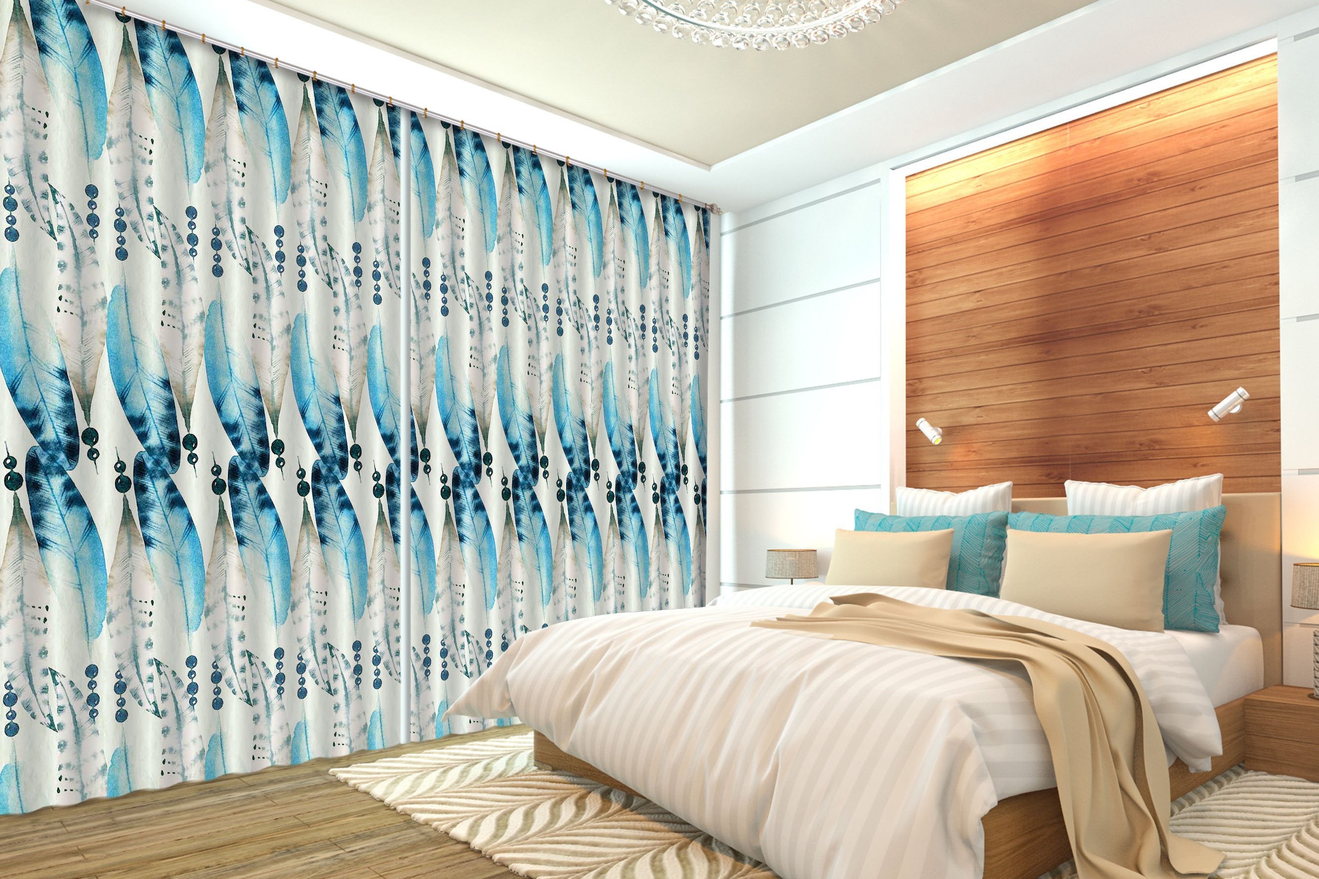 3D Leaves Pattern 2344 Curtains Drapes Wallpaper AJ Wallpaper 