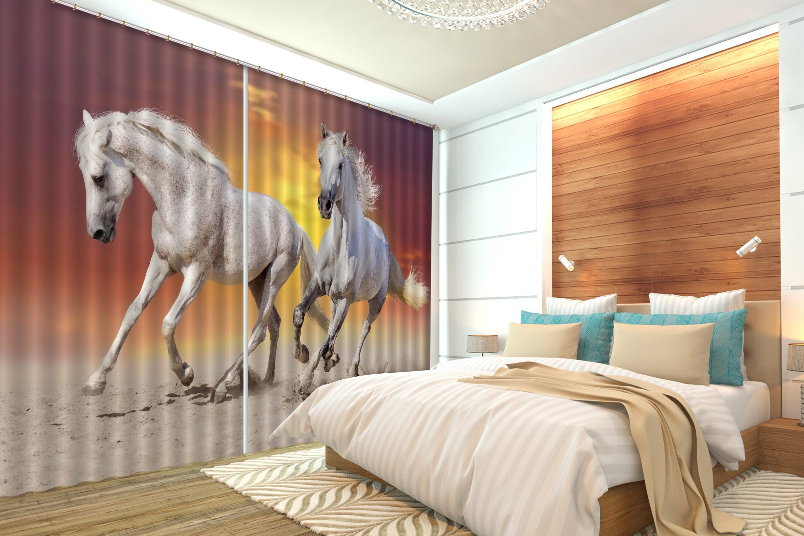 3D Running Horses 536 Curtains Drapes Wallpaper AJ Wallpaper 
