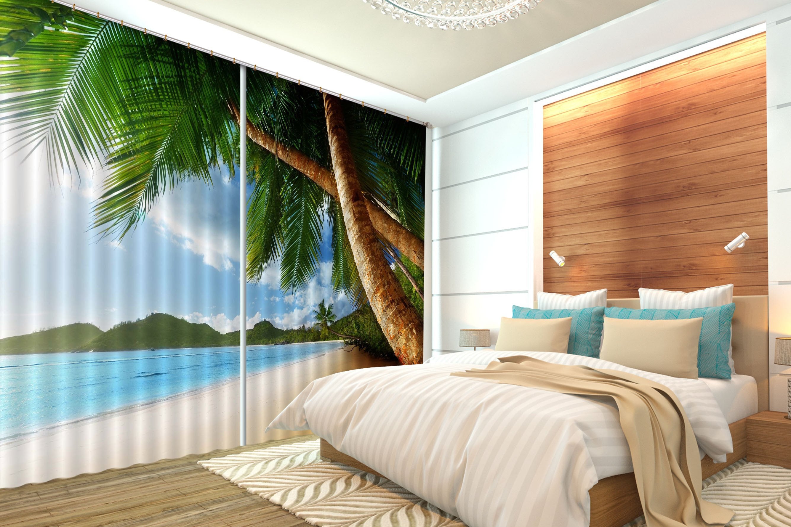 3D Beautiful Beach 323 Curtains Drapes Wallpaper AJ Wallpaper 