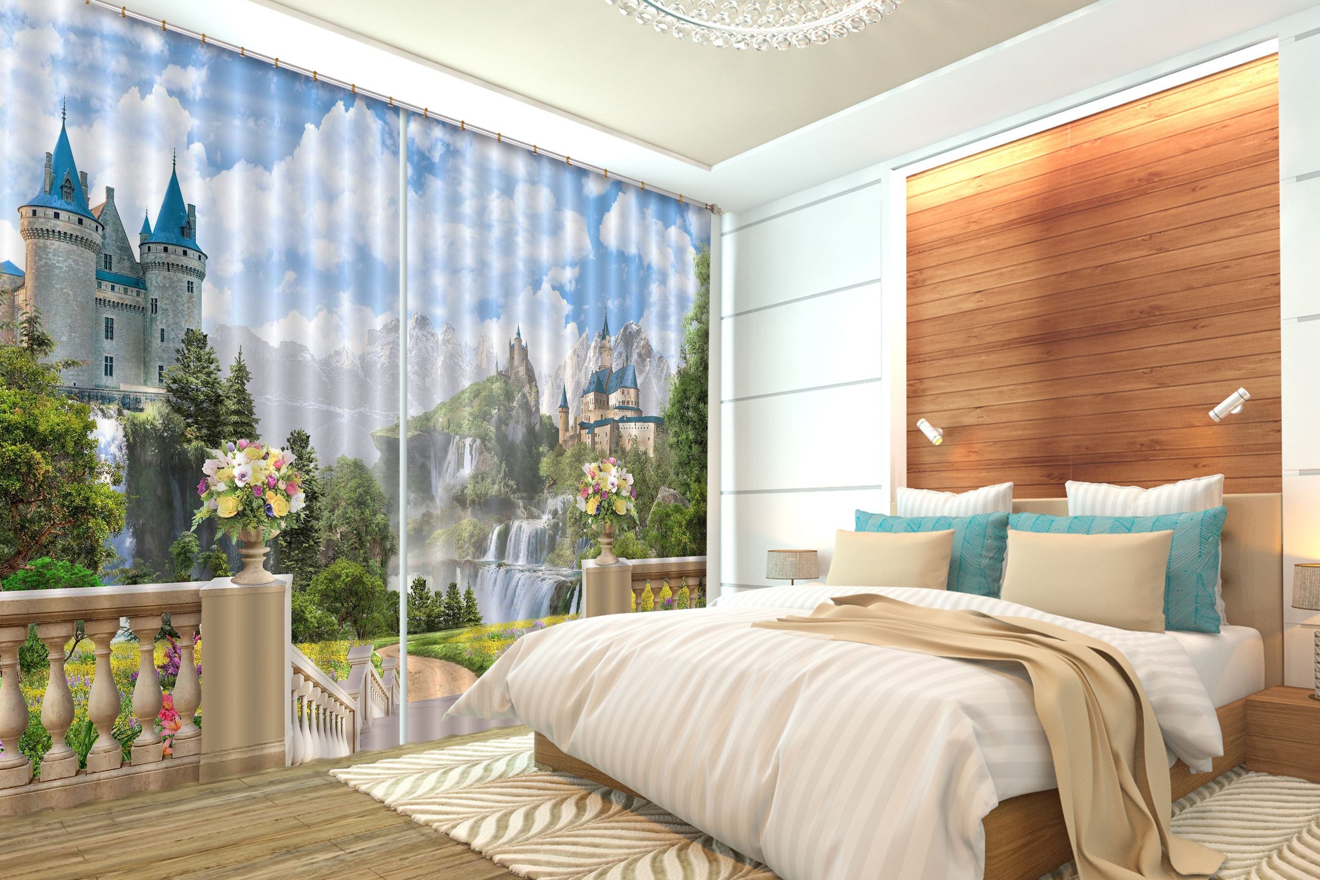 3D Pretty Castles Nature Scenery 520 Curtains Drapes Wallpaper AJ Wallpaper 