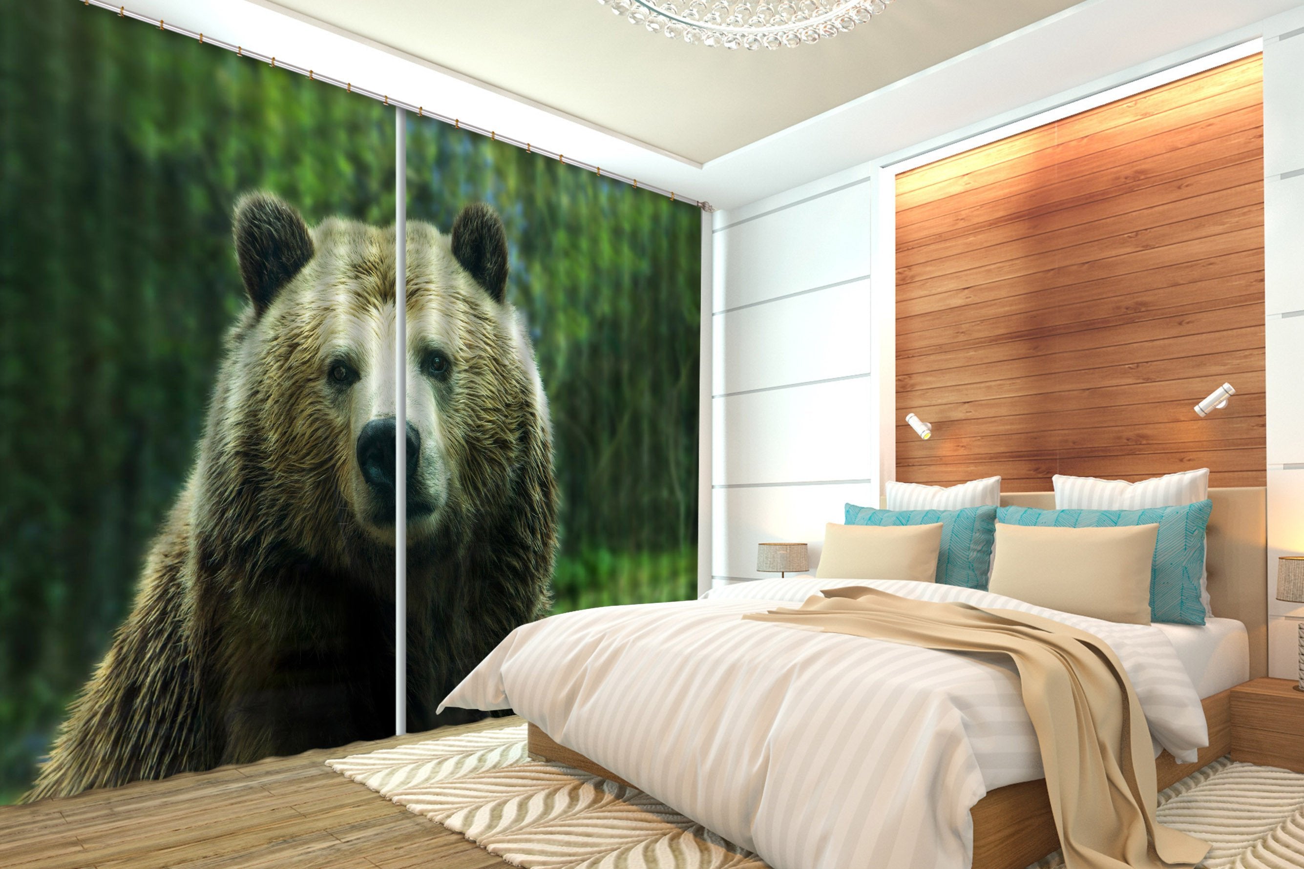 3D Innocent Bear 20 Curtains Drapes Wallpaper AJ Wallpaper 