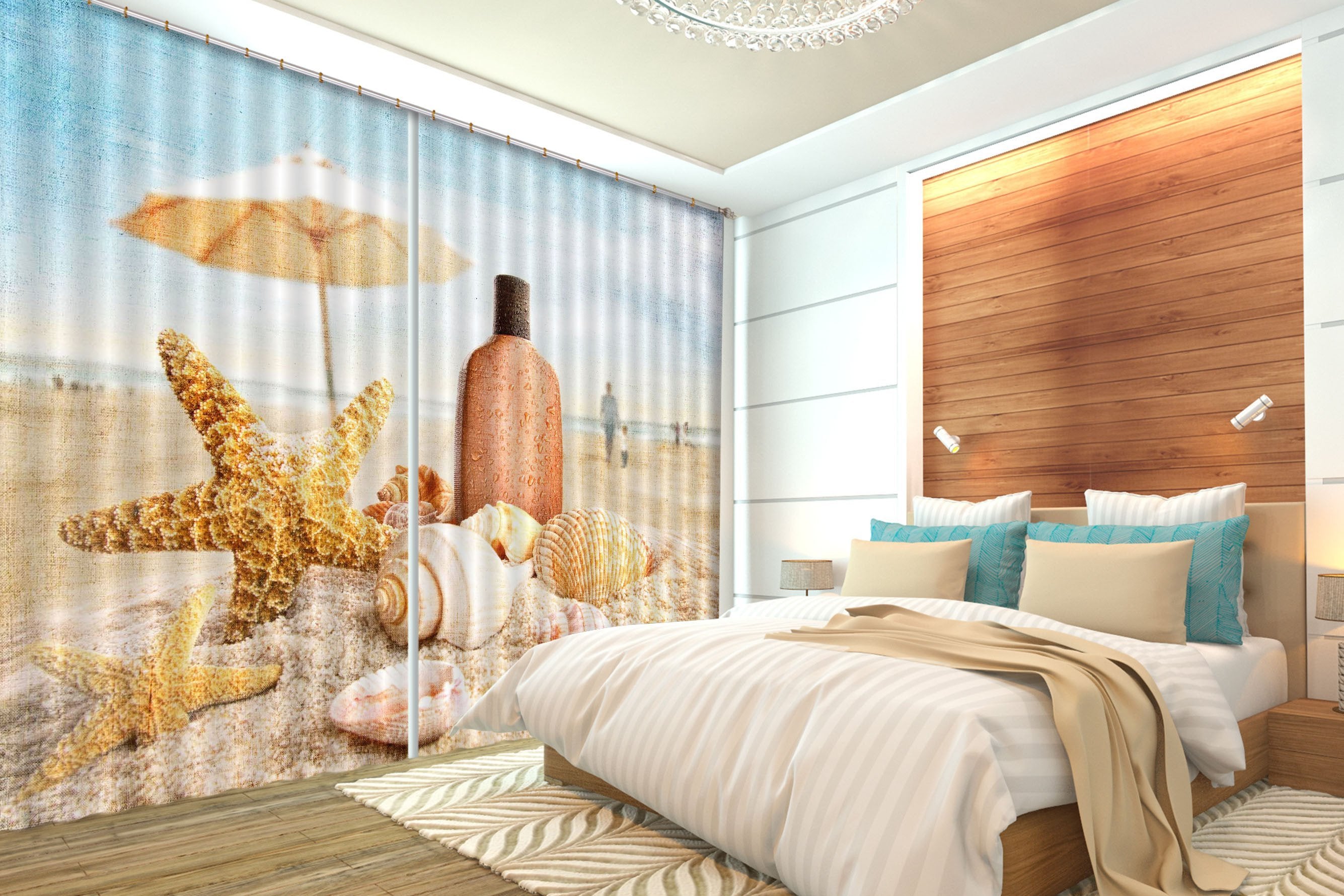3D Pretty Beach 245 Curtains Drapes Wallpaper AJ Wallpaper 