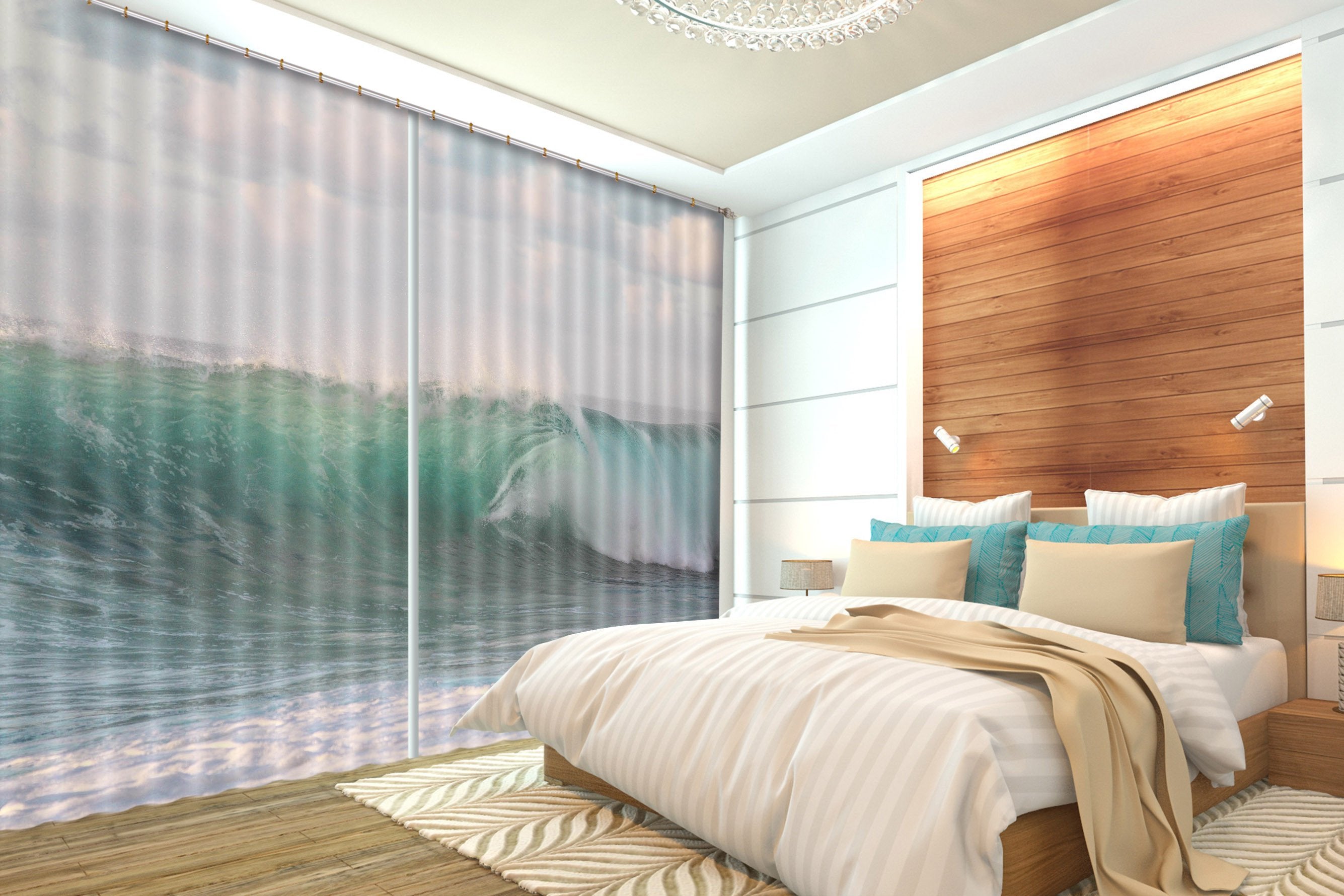 3D Sea Rolling Wave 393 Curtains Drapes Wallpaper AJ Wallpaper 