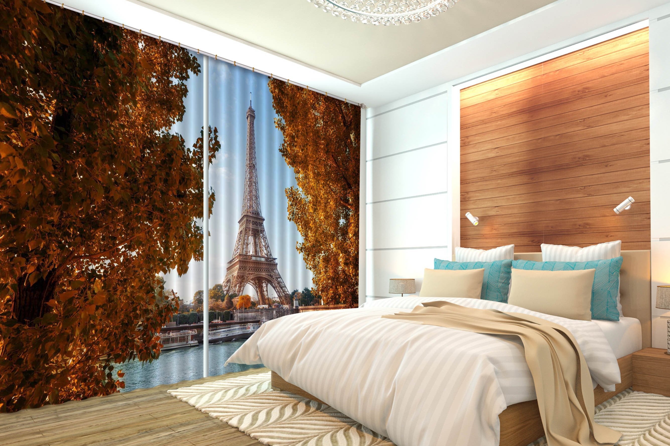 3D Paris Scenery 405 Curtains Drapes Wallpaper AJ Wallpaper 