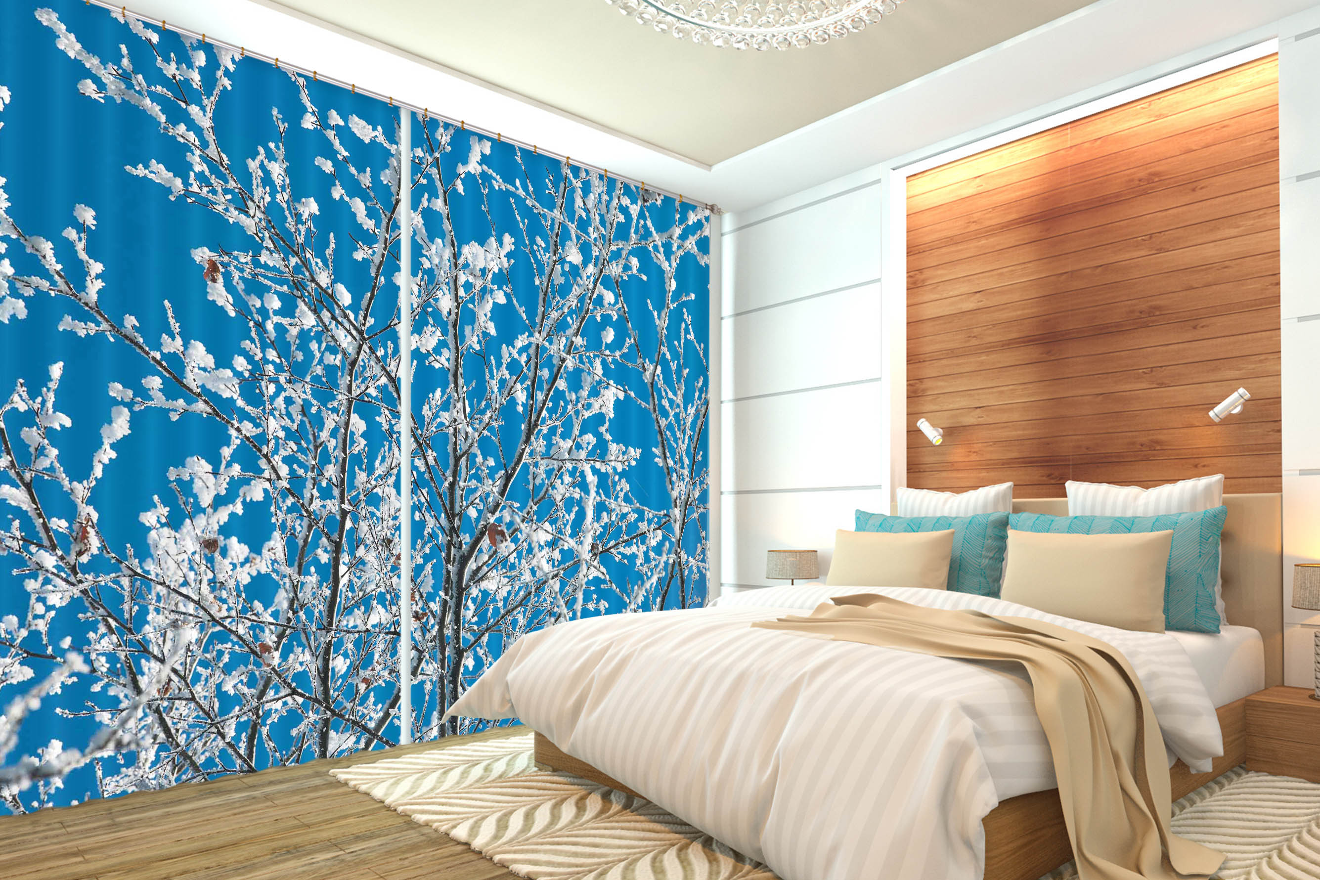 3D Sunny Flowers 207 Assaf Frank Curtain Curtains Drapes