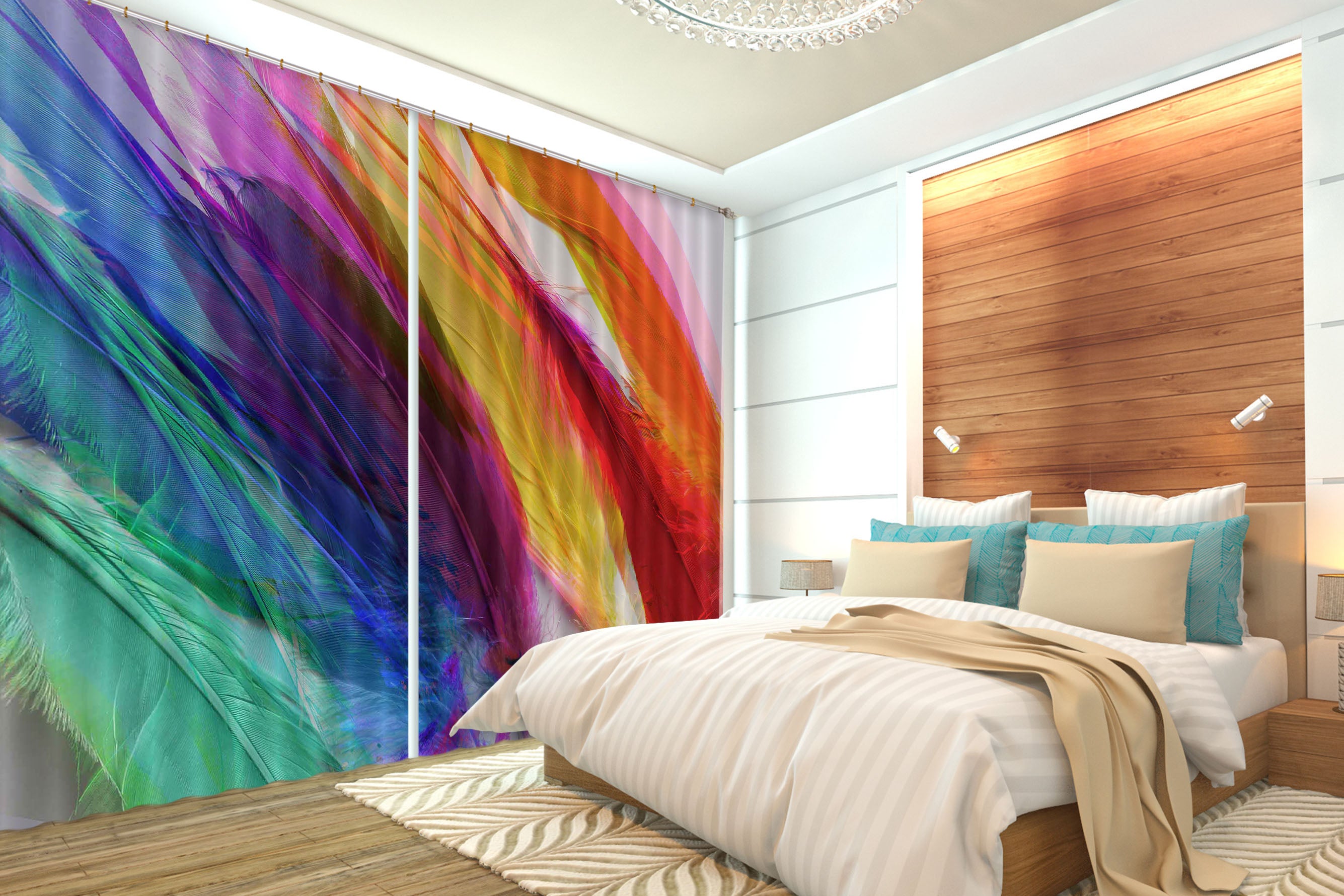 3D Colored Landscape Shandra Smith 71041 Shandra Smith Curtain Curtains Drapes